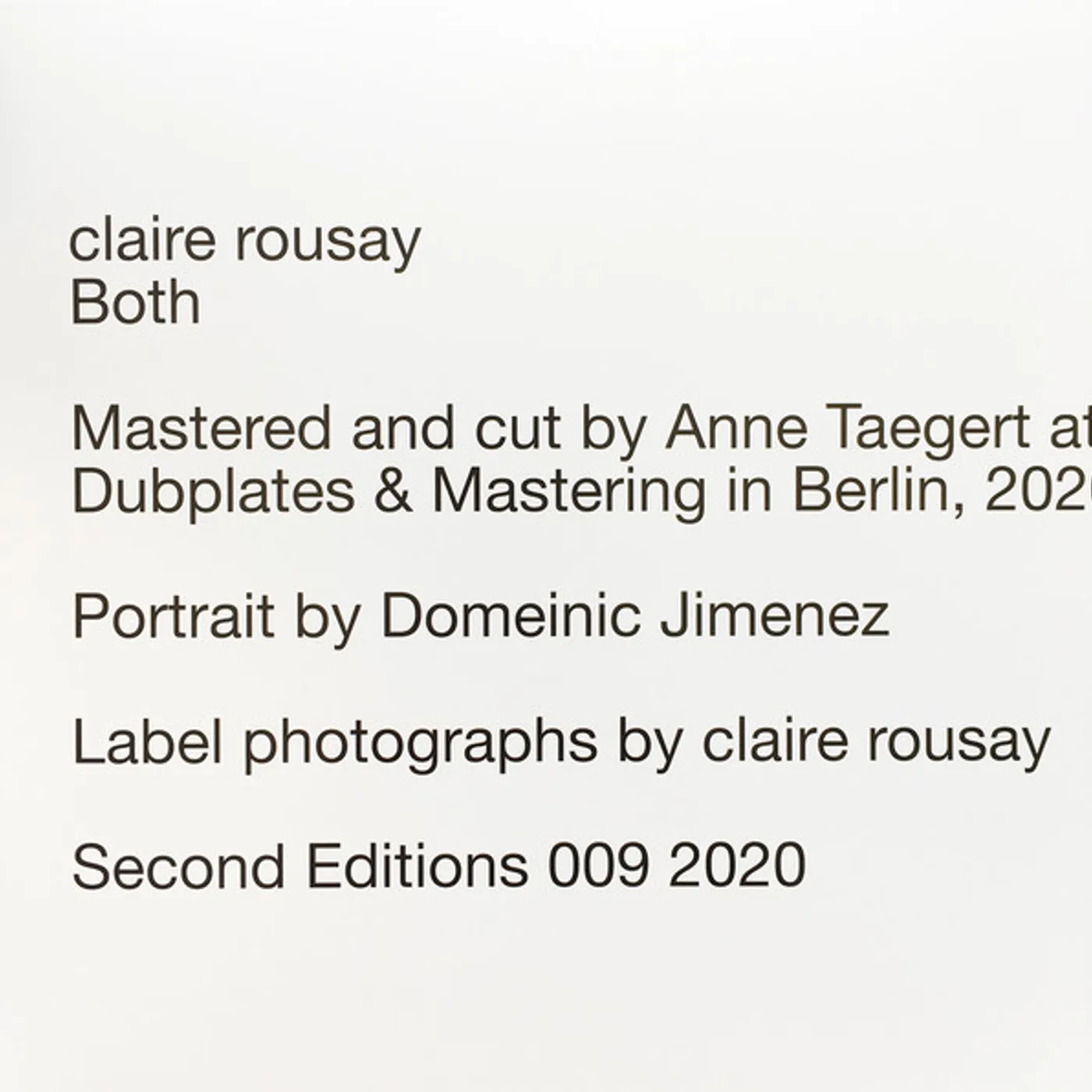 claire rousay Both Vinyl Record