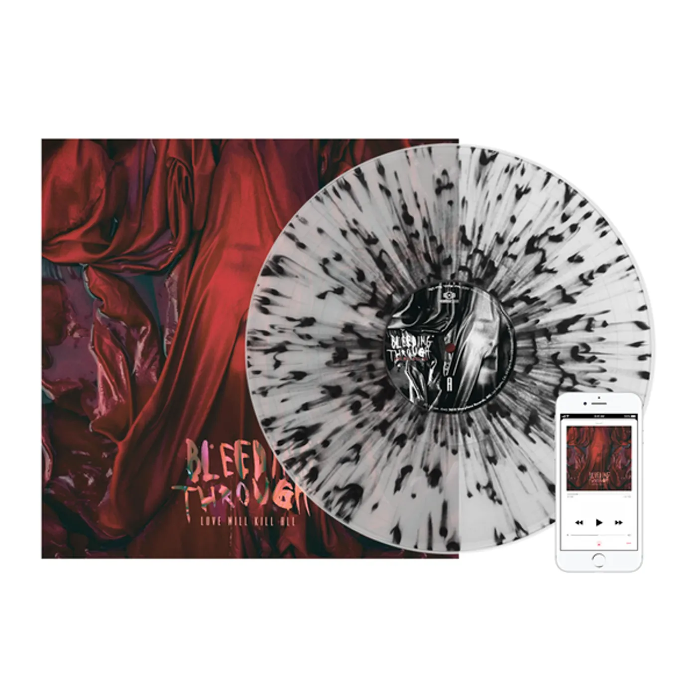Bleeding Through LOVE WILL KILL ALL (CLEAR W/ BLACK SPLATTER) Vinyl Record