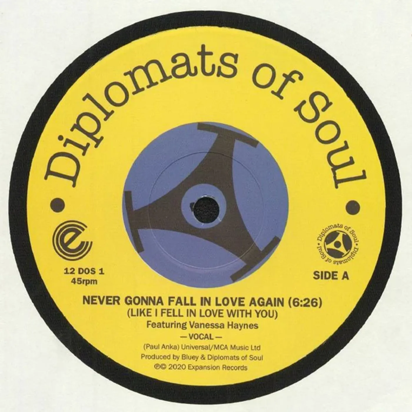 Diplomats Of Soul NEVER GONNA FALL IN LOVE AGAIN (LIKE I FELL IN) Vinyl Record