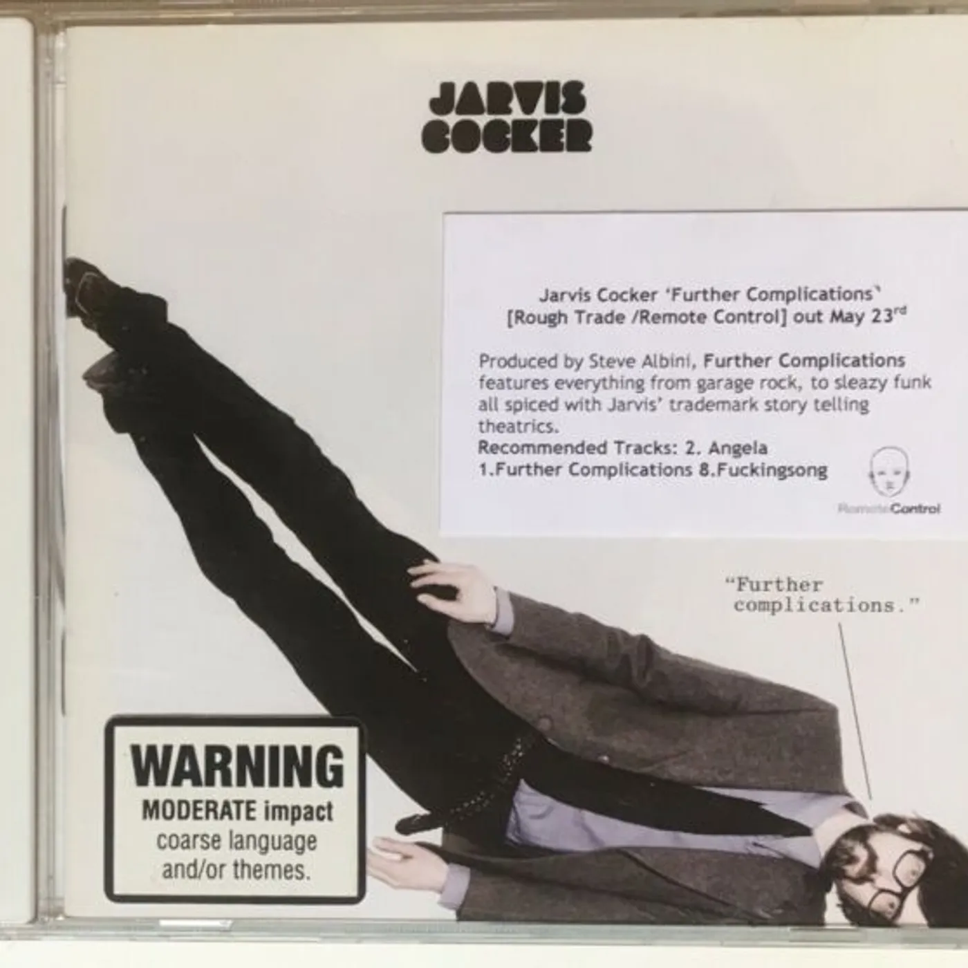 Jarvis Cocker Further Complications (2020 Remaster) Vinyl Record