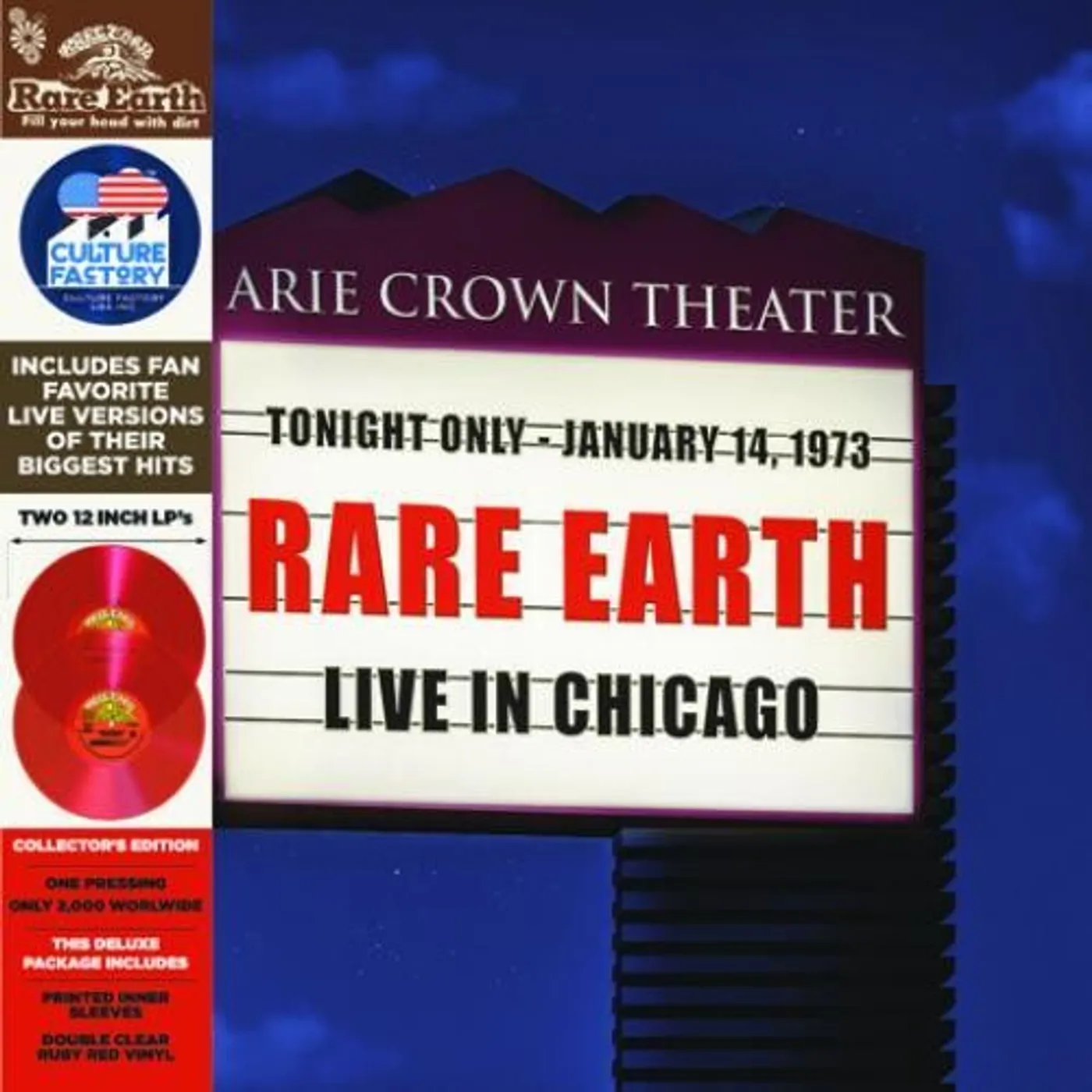 Rare Earth LIVE IN CHICAGO - RED TRANSLUCENT Vinyl Record