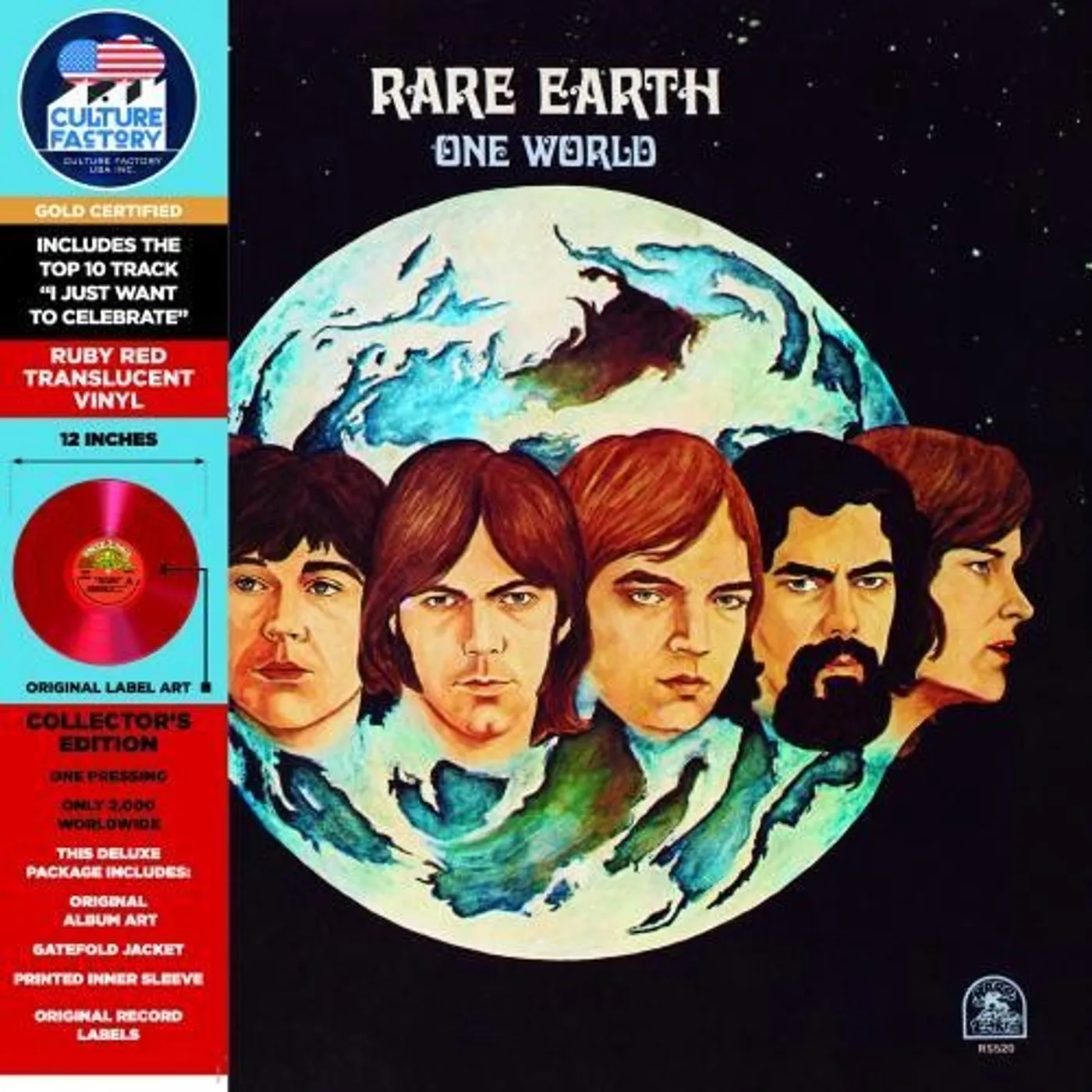 Rare Earth ONE WORLD (RED TRANSLUCENT VINYL) Vinyl Record