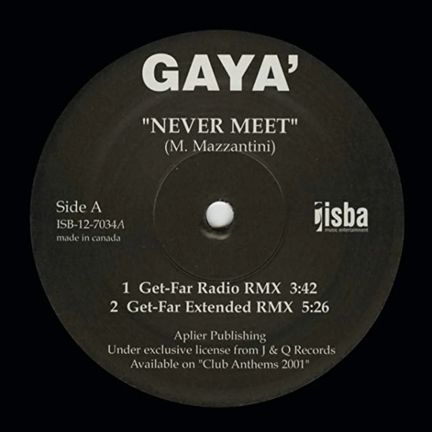 Gaya NEVER MEET / SEX MACHINE Vinyl Record