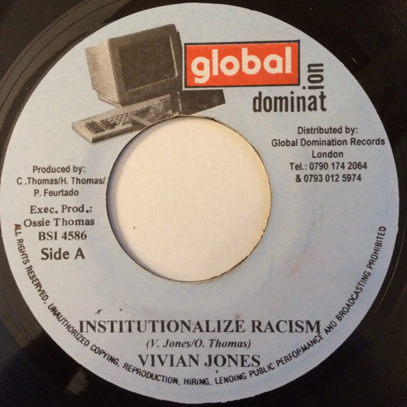 Vivian Jones Institutionalized Racism Vinyl Record