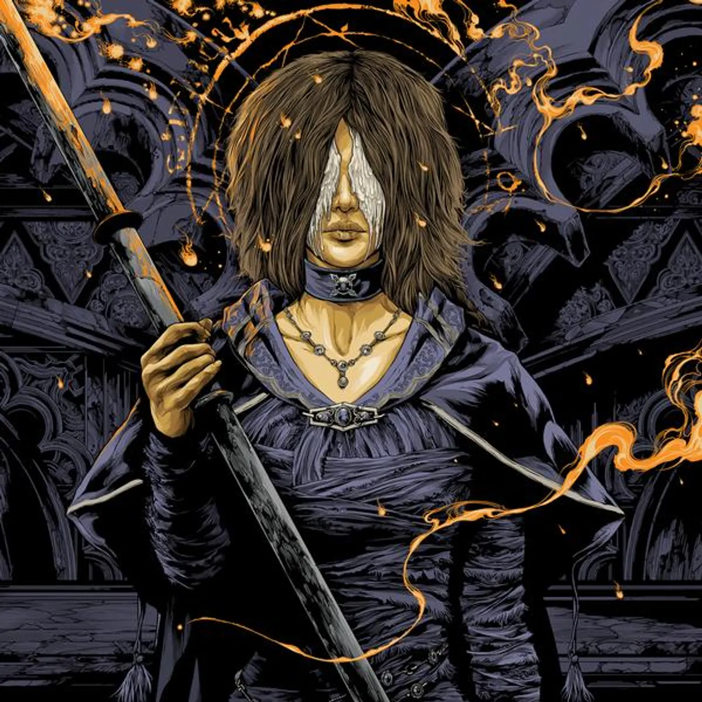 Shunsuke Kida DEMON’S SOULS Original Soundtrack (BLUE & BLACK SWIRL VINYL/2LP) Vinyl Record