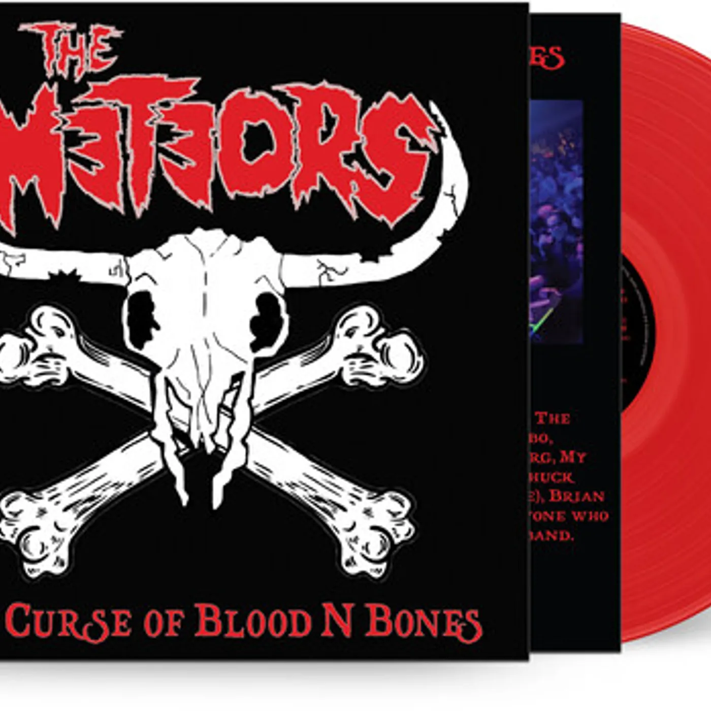 The Meteors CURSE OF BLOOD N BONES (RED VINYL) Vinyl Record