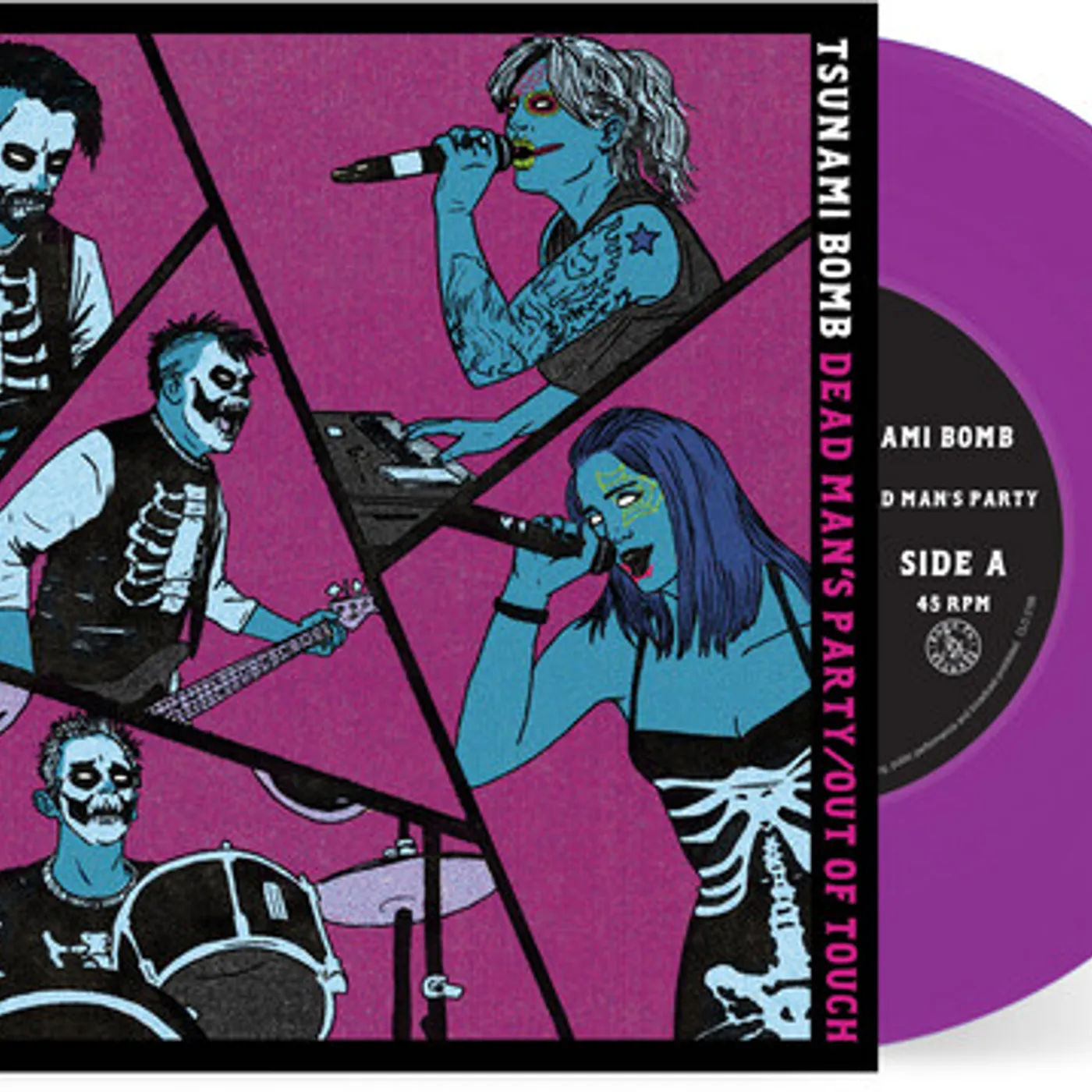 Tsunami Bomb DEAD MAN'S PARTY / OUT OF TOUCH (PURPLE OR BLUE) Vinyl Record