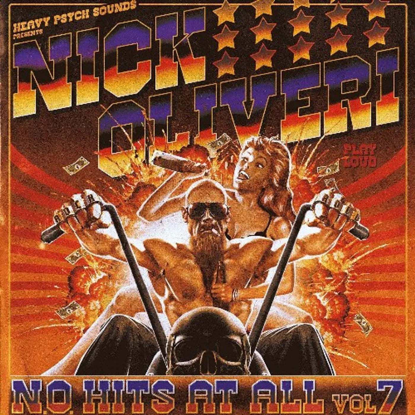 Nick Oliveri N.O. HITS AT ALL VOL. 7 (RED/YELLOW/TRANSPARENT PURPLE STRIPED VINYL) Vinyl Record