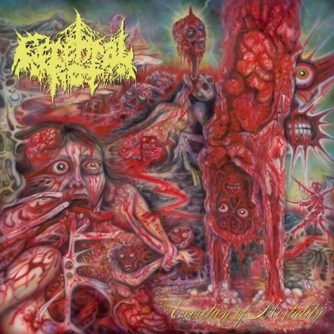 Cerebral Rot EXCRETION OF MORTALITY (RED YELLOW SPLATTER) Vinyl Record