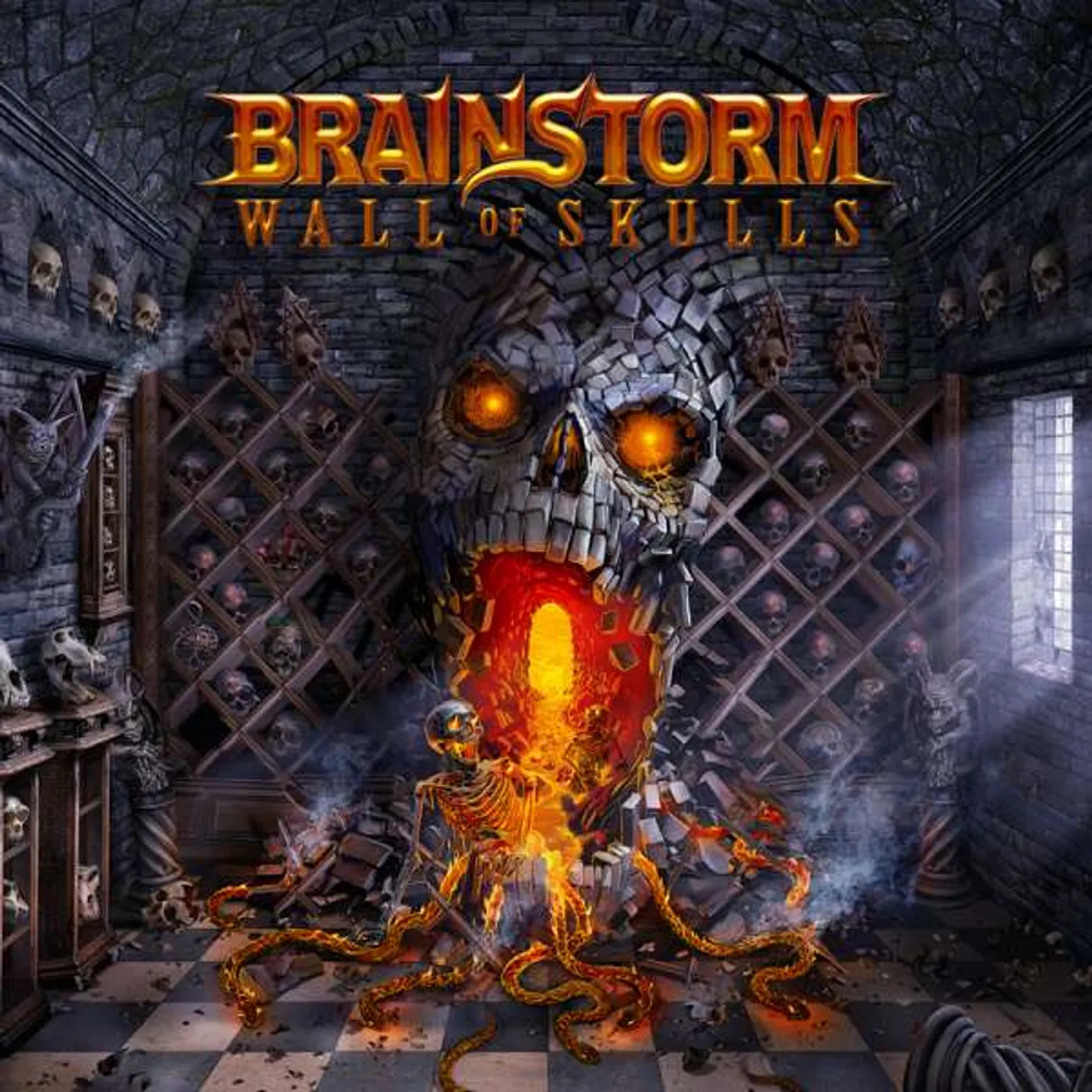 Brainstorm WALL OF SKULLS (CLEAR RED VINYL) Vinyl Record