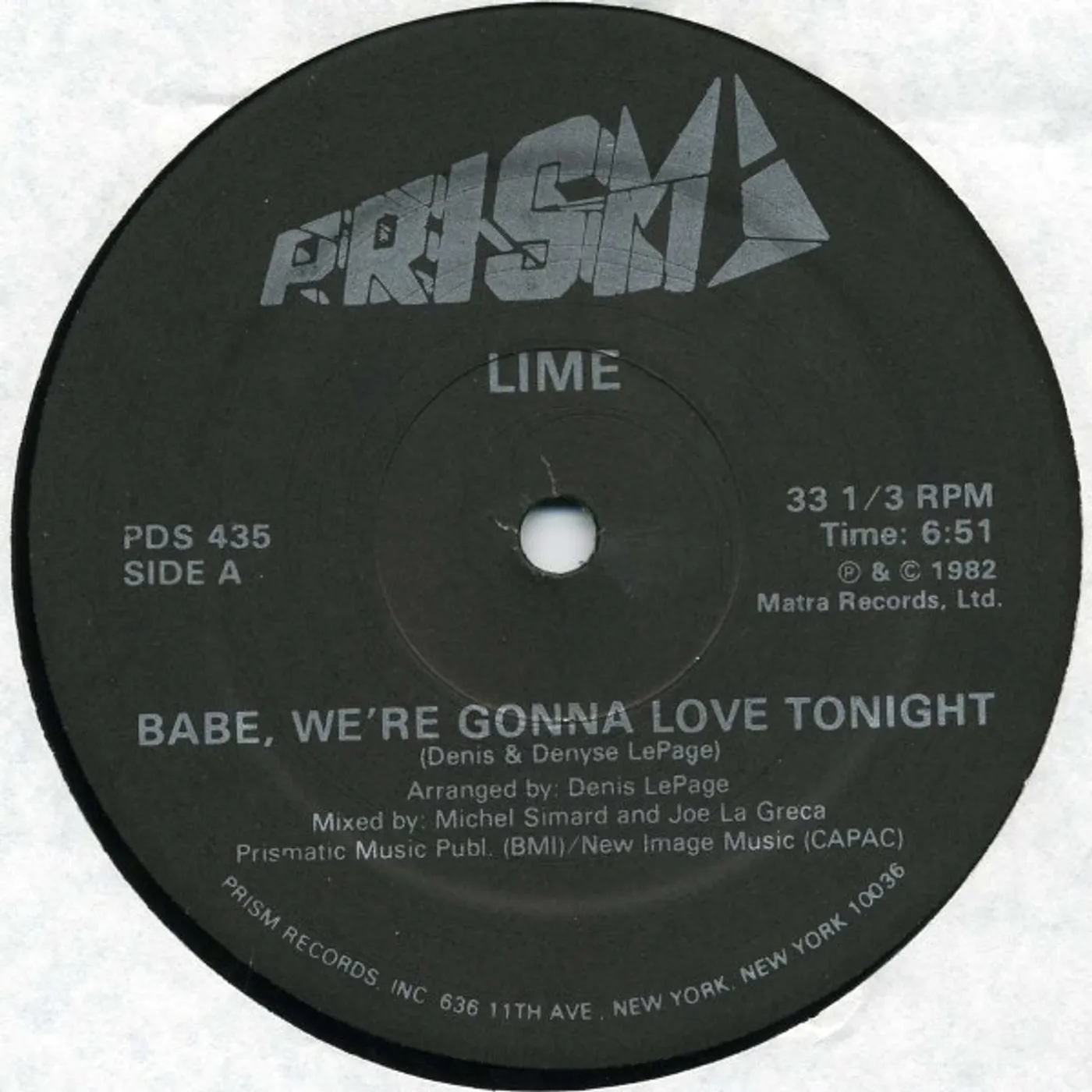 Lime BABE, WE'RE GONNA LOVE TONIGHT Vinyl Record