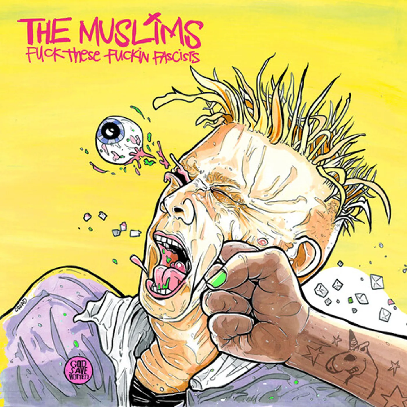 The Muslims FUCK THESE FUCKIN FACISTS - PUNK PINK Vinyl Record
