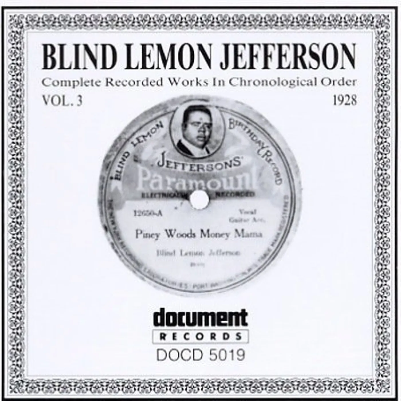 Blind Lemon Jefferson COMPLETE RECORDINGS 1925-1929 VOL. 3 (1928) CD