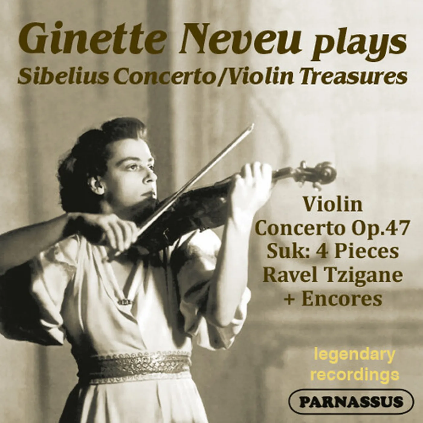Ginette Neveu SIBELIUS VIOLIN CONCERTO SUK 4 PIECES & ENCORES CD