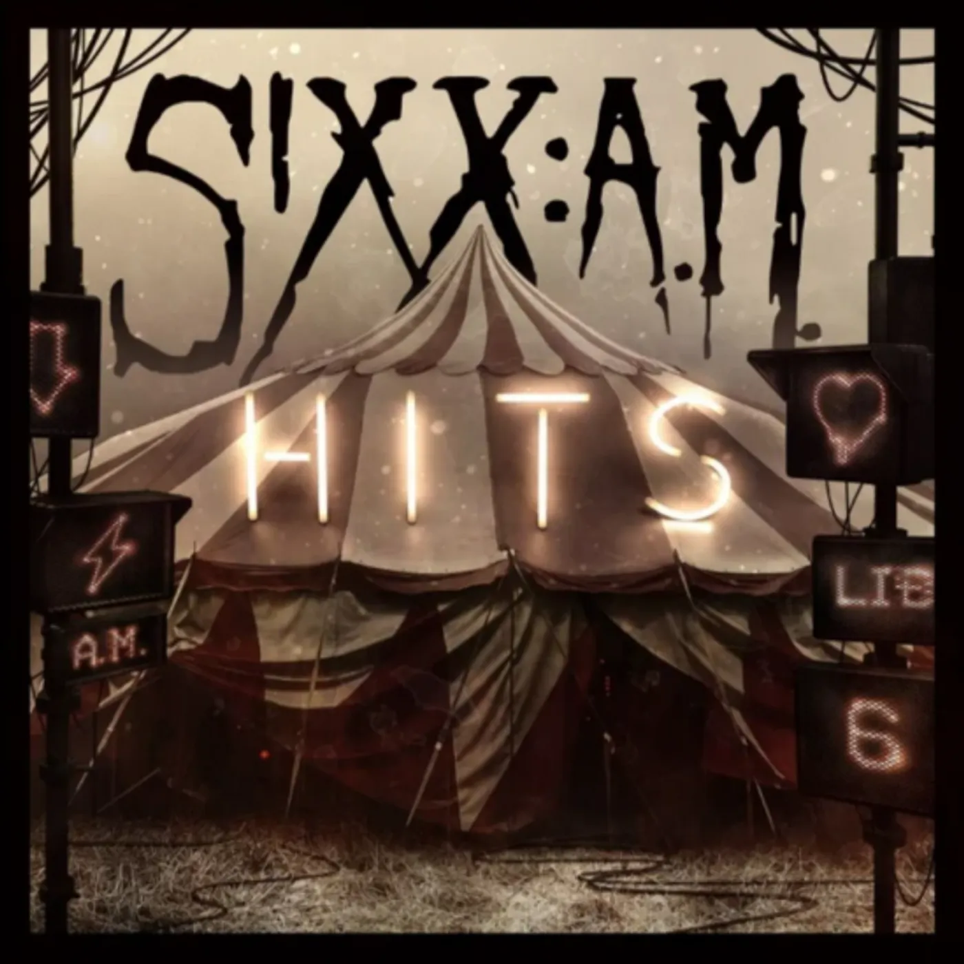 Sixx:A.M. HITS (TRANSLUCENT RED WITH BLACK SMOKE VINYL) Vinyl Record