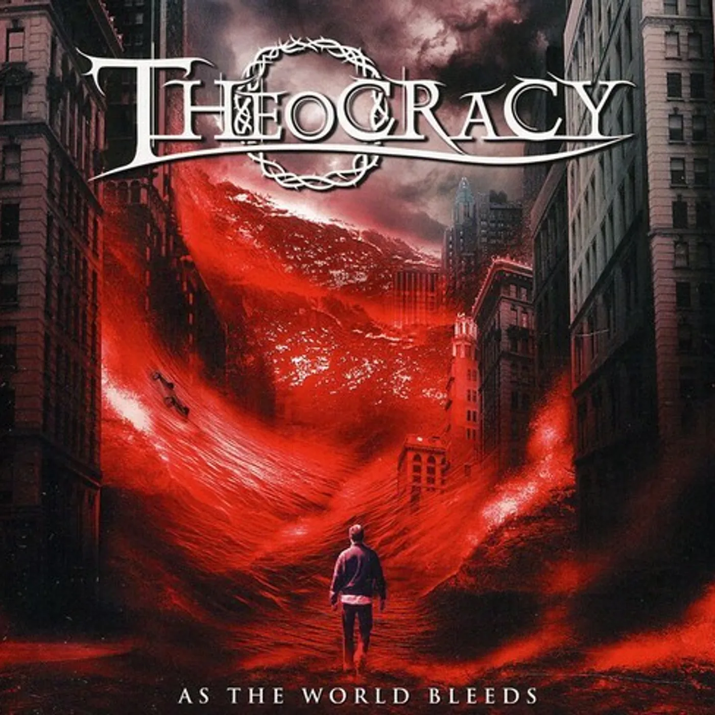 Theocracy AS THE WORLD BLEEDS (WHITE/BLACK MARBLE BLOOD RED VINYL) Vinyl Record