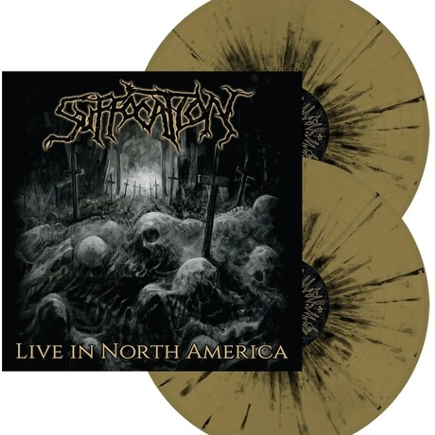 Suffocation LIVE IN NORTH AMERICA (GOLD & BLACK SPLATTER) Vinyl Record