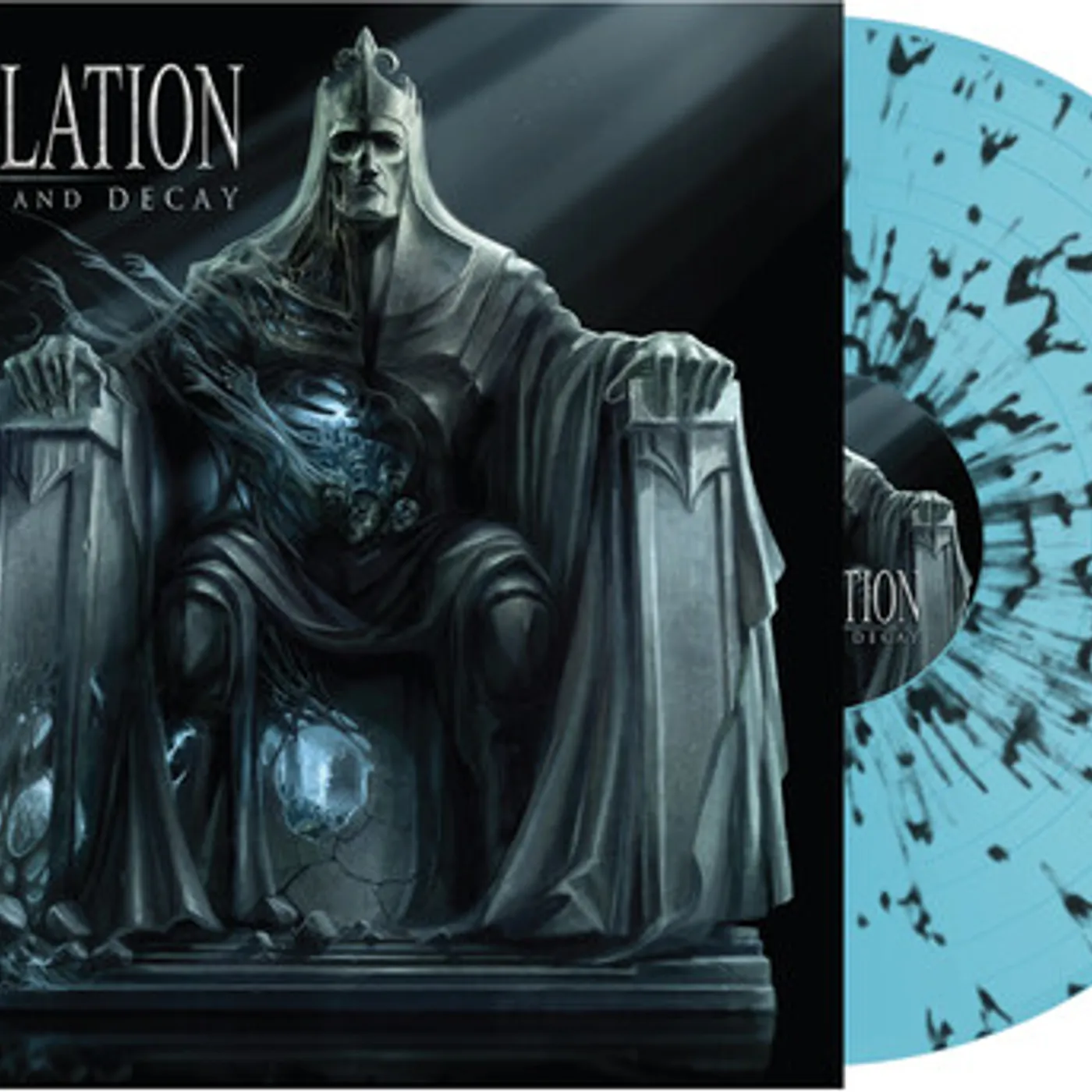 Immolation Majesty & Decay - Blue W/Black Splatter Vinyl Record