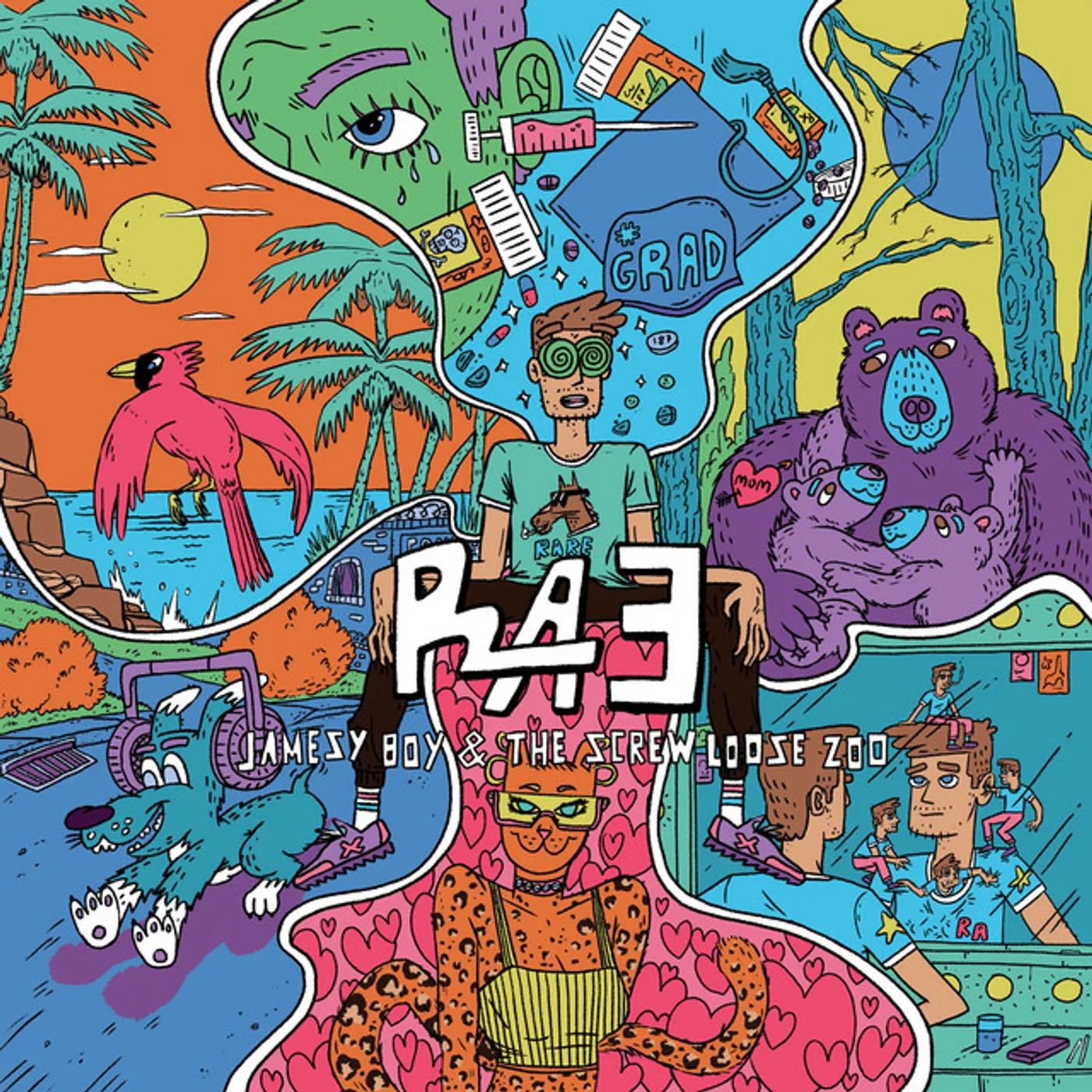 Rare Americans JAMESY BOY & THE SCREW LOOSE ZOO Vinyl Record - Blue Vinyl