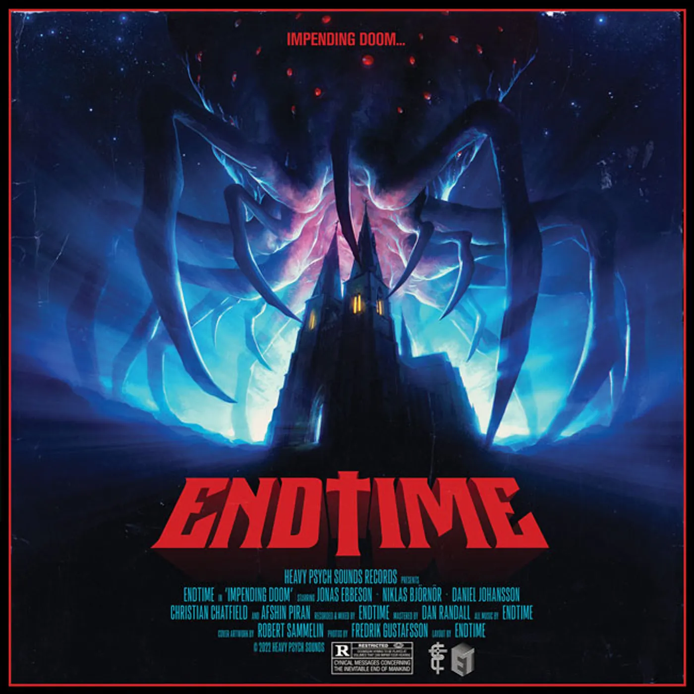 Endtime IMPENDING DOOM (TRANSPARENT BLUE/RED SPLATTER VINYL) Vinyl Record
