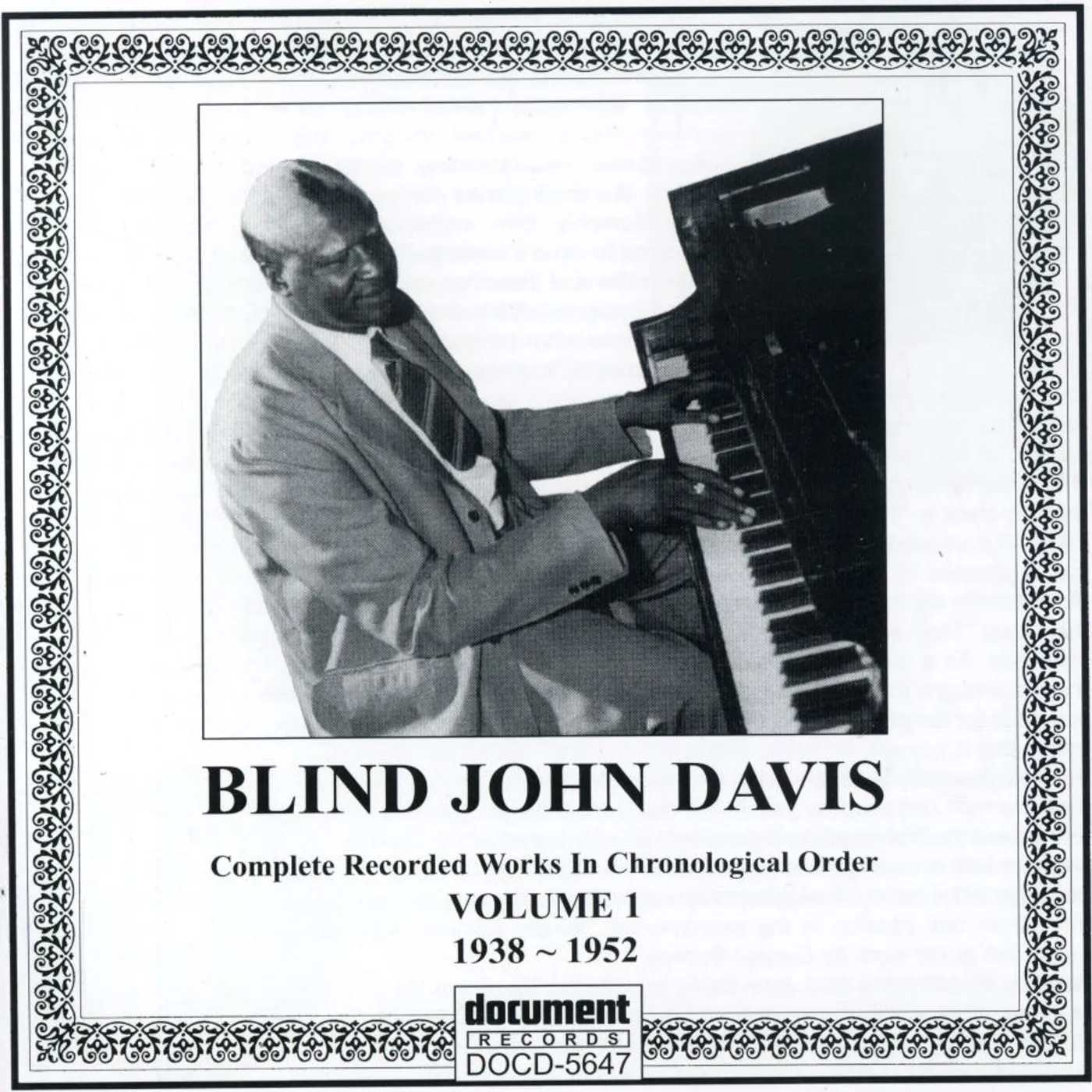 Blind John Davis COMPLETE RECORDED WORKS VOL. 1 (1938-1952) CD