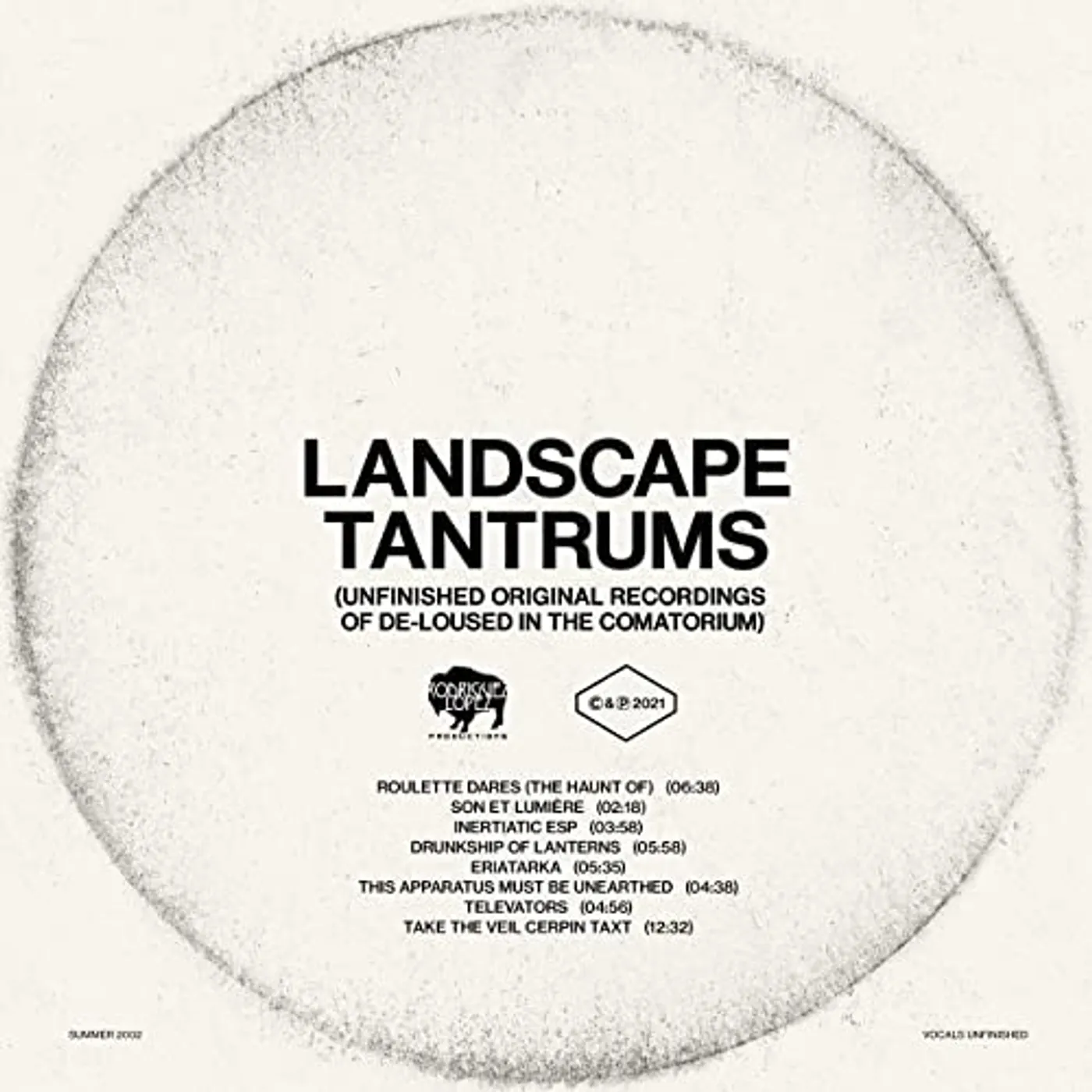 The Mars Volta LANDSCAPE TANTRUMS - UNFINISHED ORIGINAL RECORDING Vinyl Record
