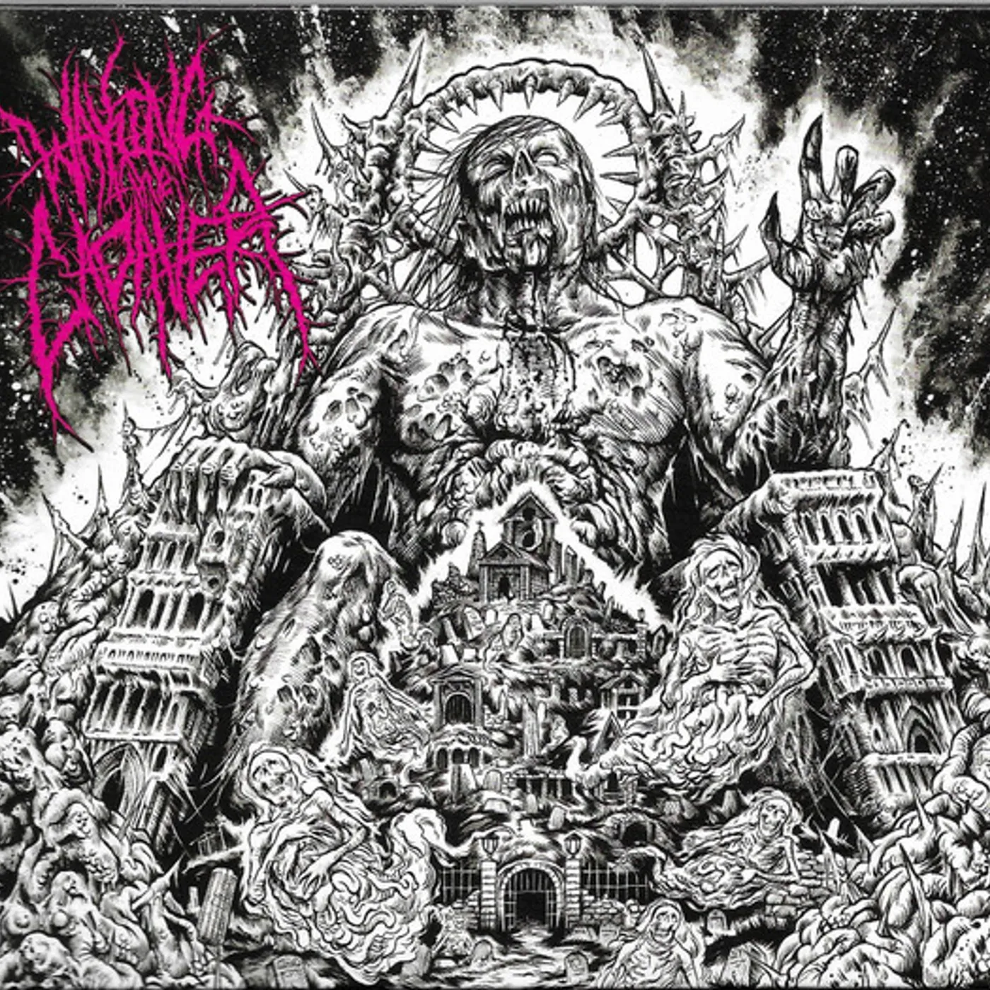 Waking the Cadaver AUTHORITY THROUGH INTIMIDATION (SILVER HAZE VINYL) Vinyl Record