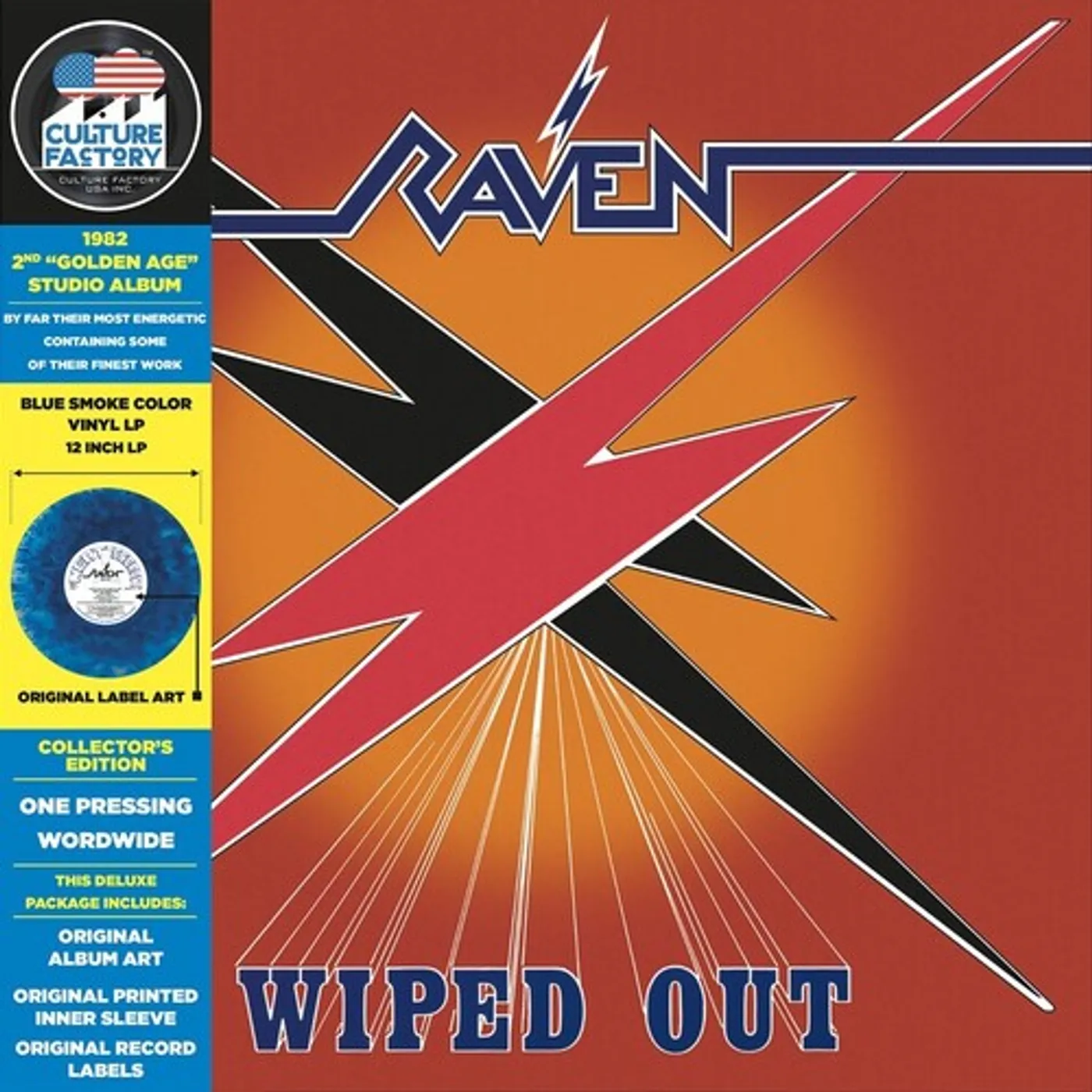 Raven Wiped Out (Marble Red & Blue) Vinyl Record