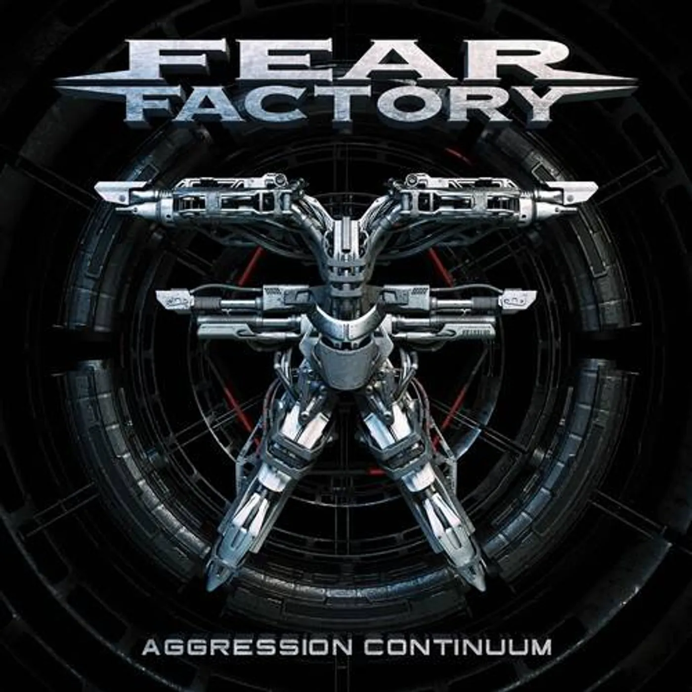 Fear Factory Aggression Continuum (Red & Blue Swirl W/ Black) Vinyl Record