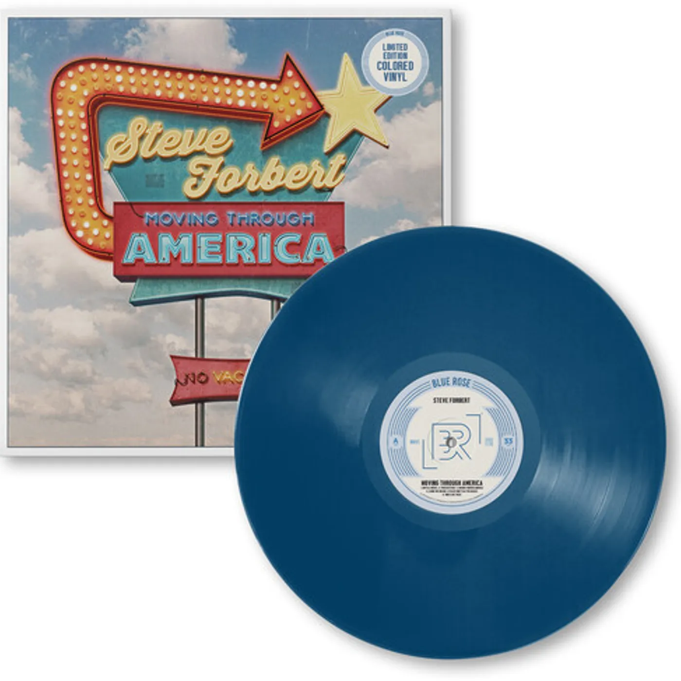 Steve Forbert MOVING THROUGH AMERICA Vinyl Record - Blue Vinyl