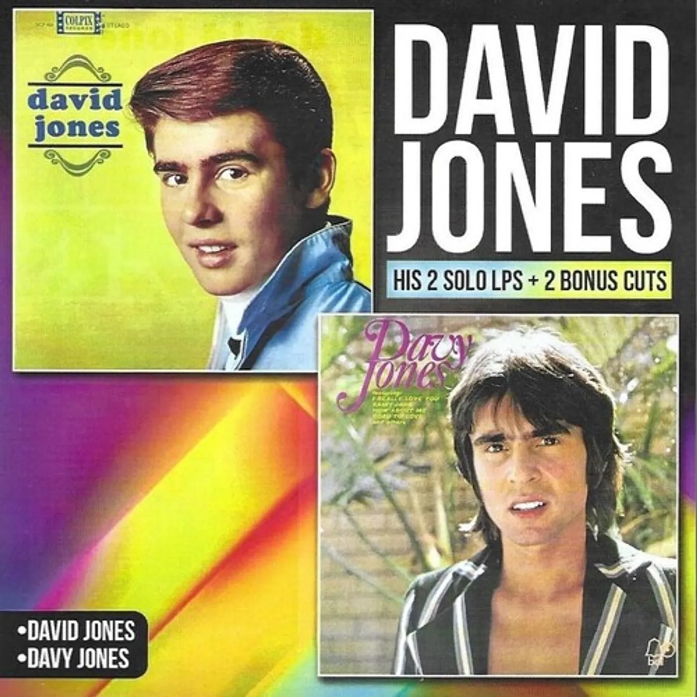 Davy Jones HIS 2 LPS ON 1 CD & 2 BONUS CUTS CD