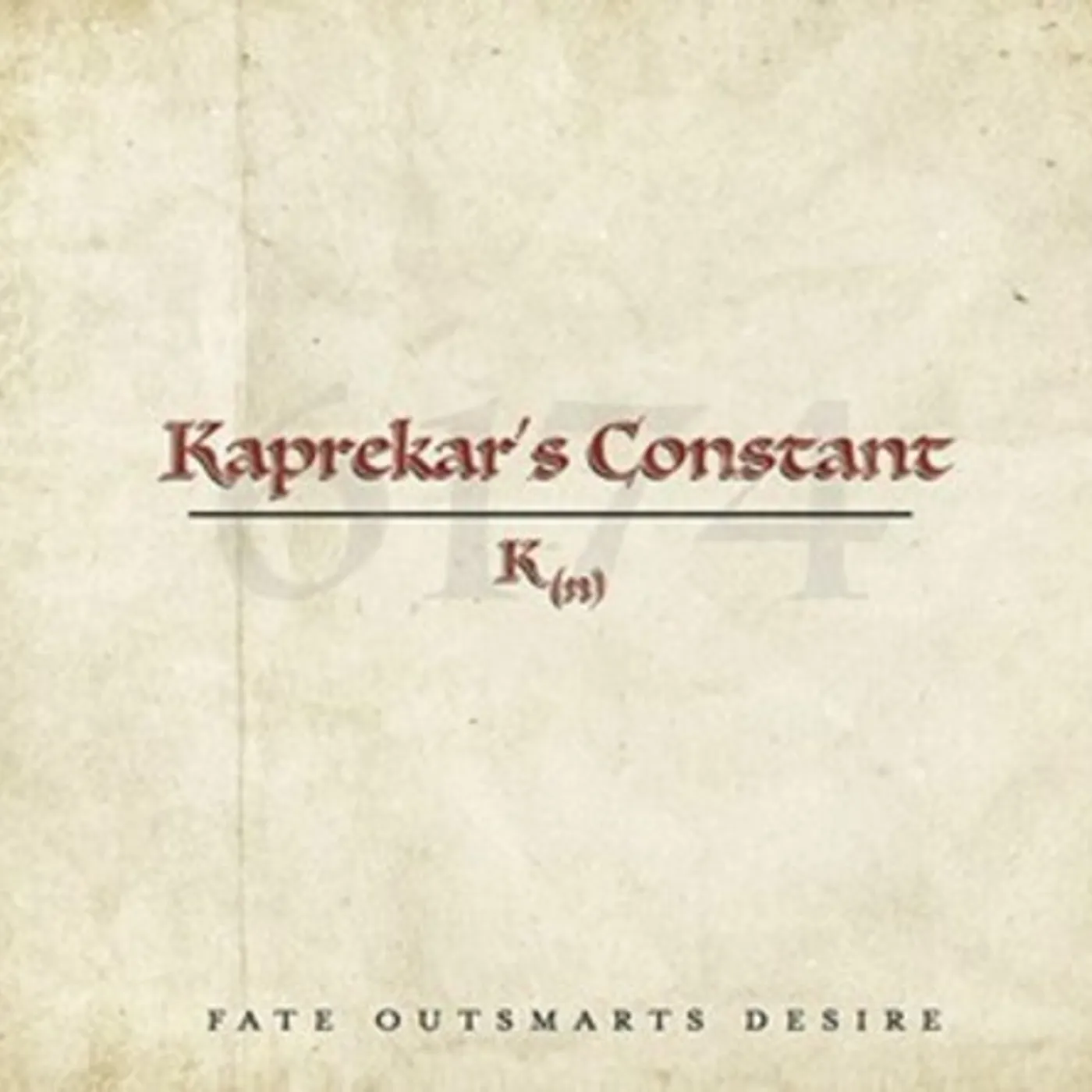 Kaprekar's Constant FATE OUTSMARTS DESIRE CD