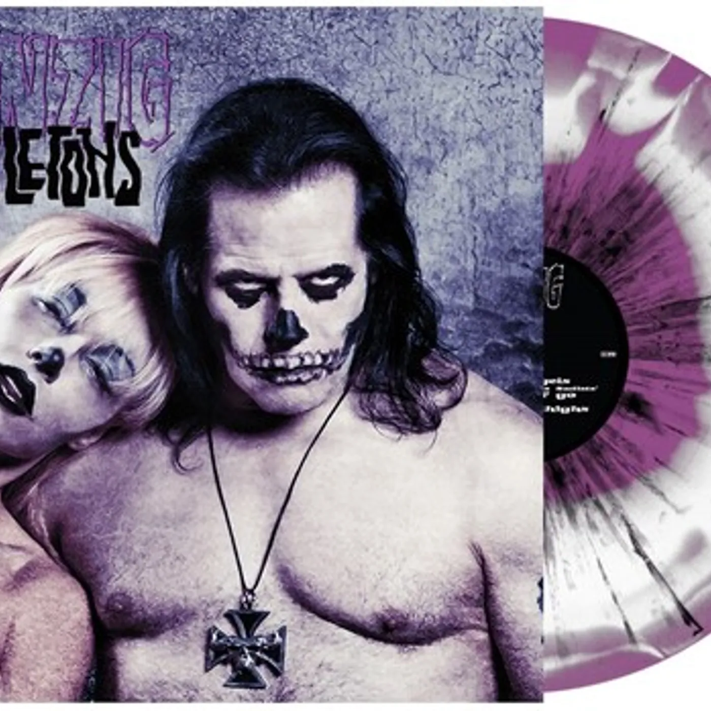 Danzig SKELETONS PURPLE & WHITE SWIRL W/ BLACK Vinyl Record