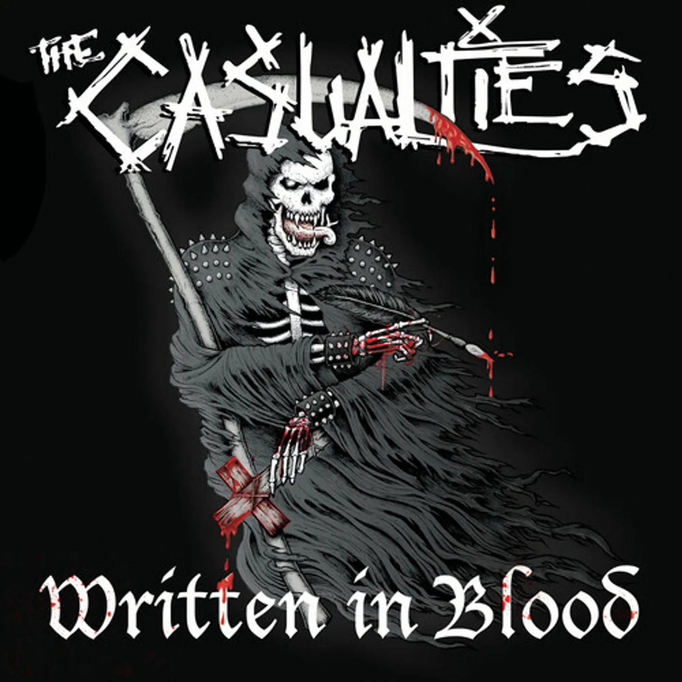 The Casualties WRITTEN IN BLOOD - WHITE Vinyl Record