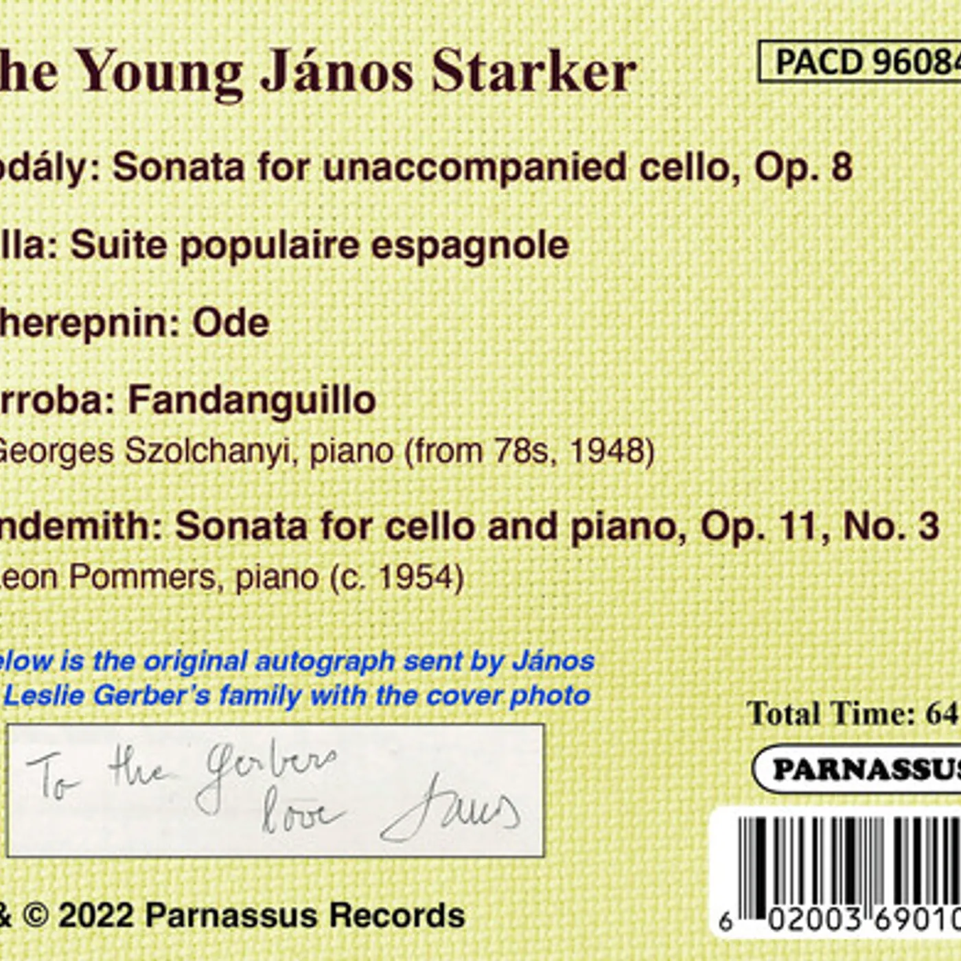 YOUNG János Starker CD