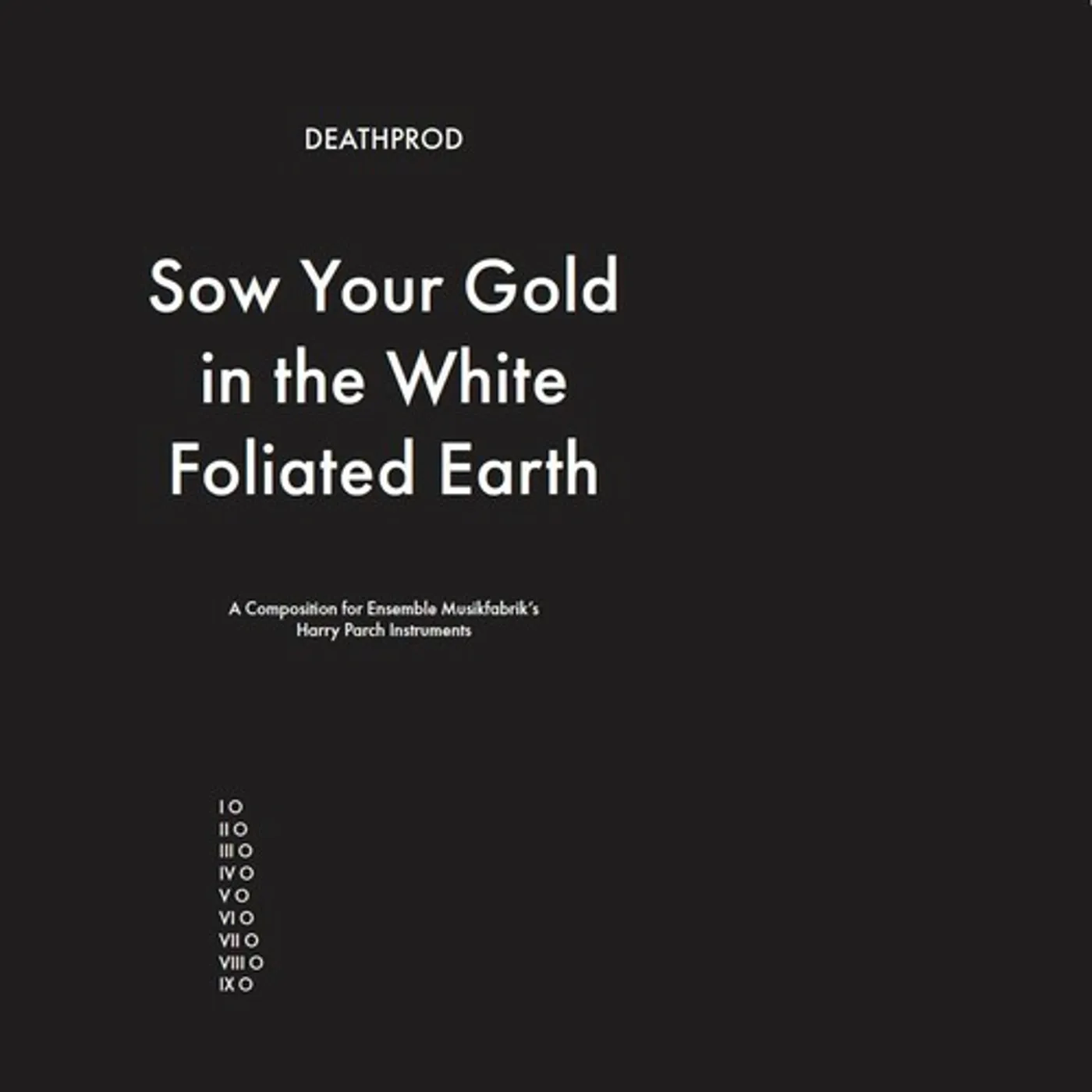 Deathprod Sow Your Gold In The White Foliated Earth Vinyl Record