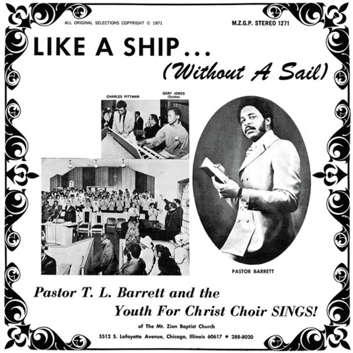 Pastor T.L. Barrett and the Youth for Christ Choir Like A Ship (Without A Sail) Vinyl Record