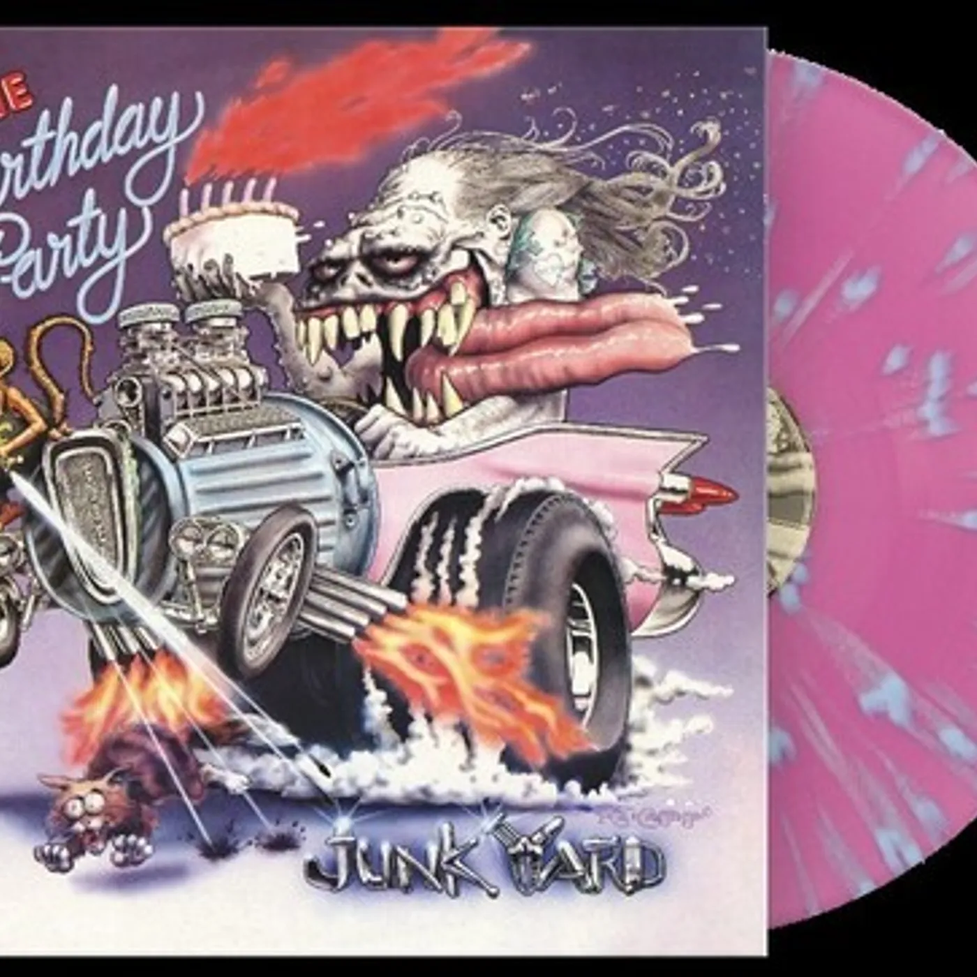 The Birthday Party JUNKYARD - PURPLE & BLUE SPLATTER Vinyl Record