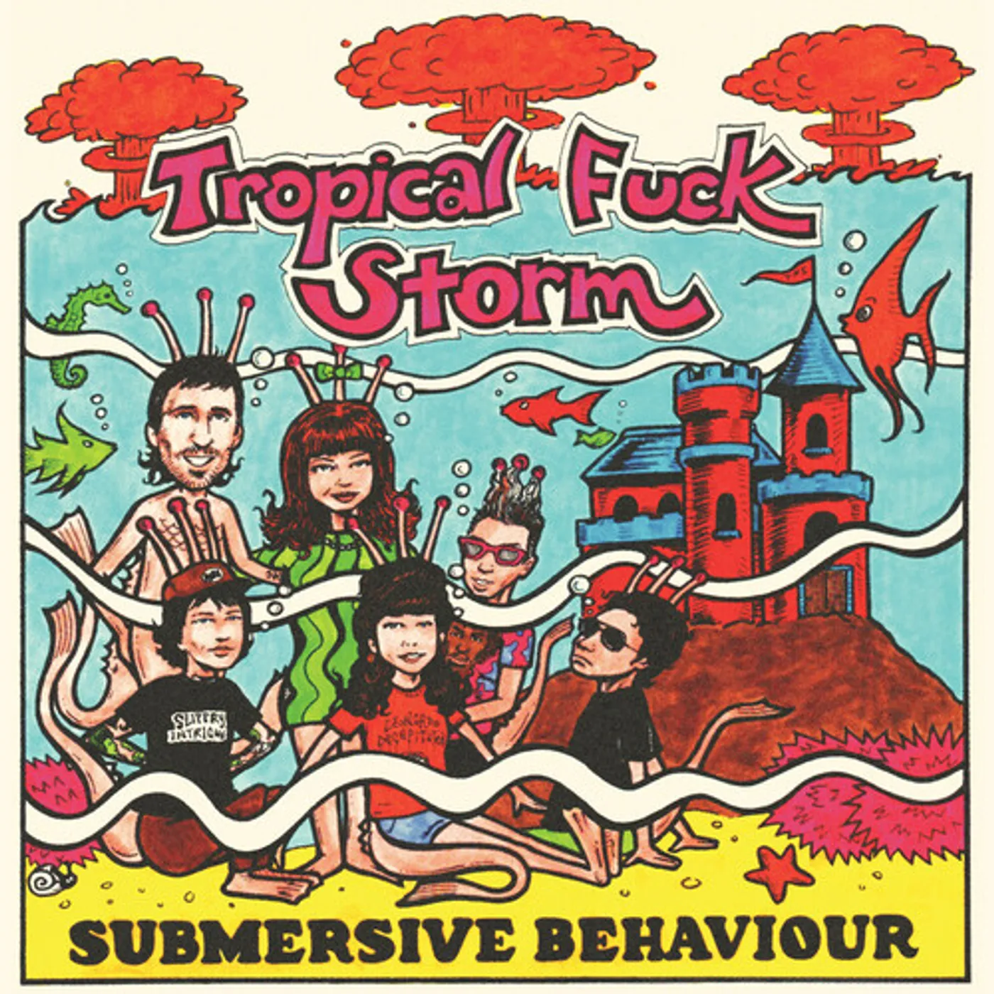 Tropical Fuck Storm SUBMERSIVE BEHAVIOUR - CLEAR/AQUA BLUE SMOKE Vinyl Record