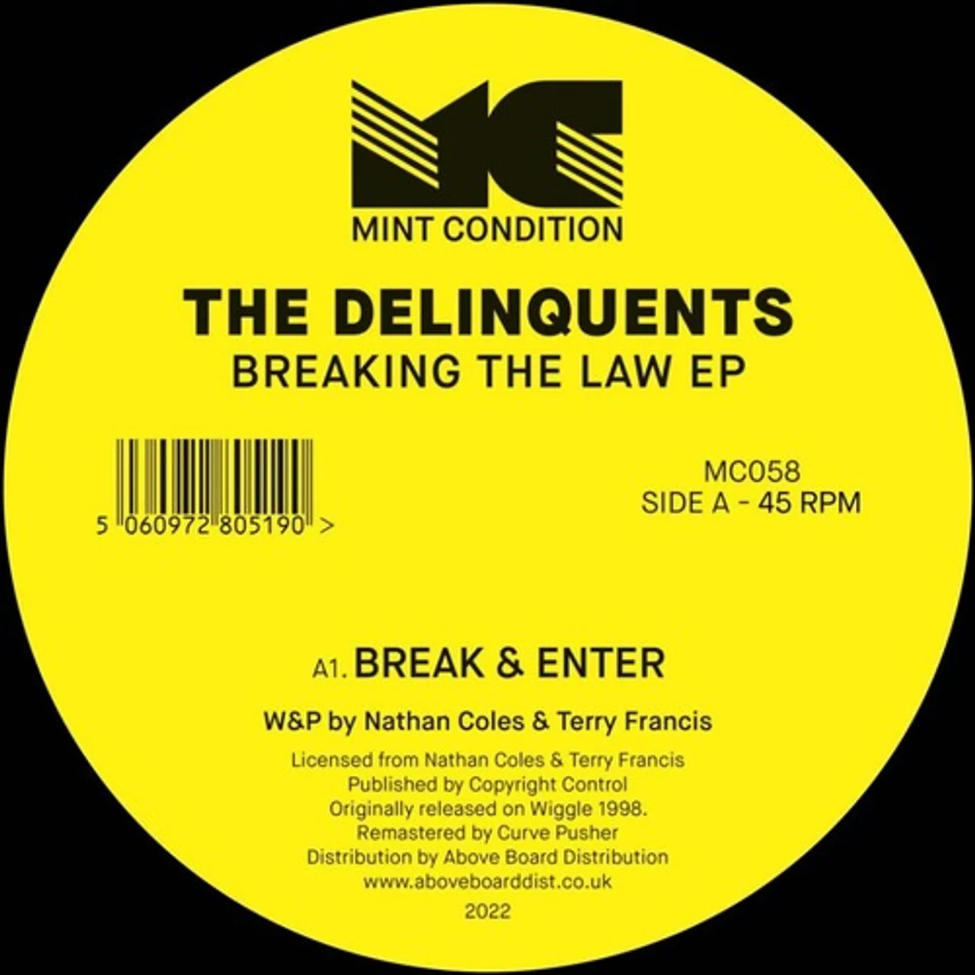 The Delinquents Breaking The Law Vinyl Record