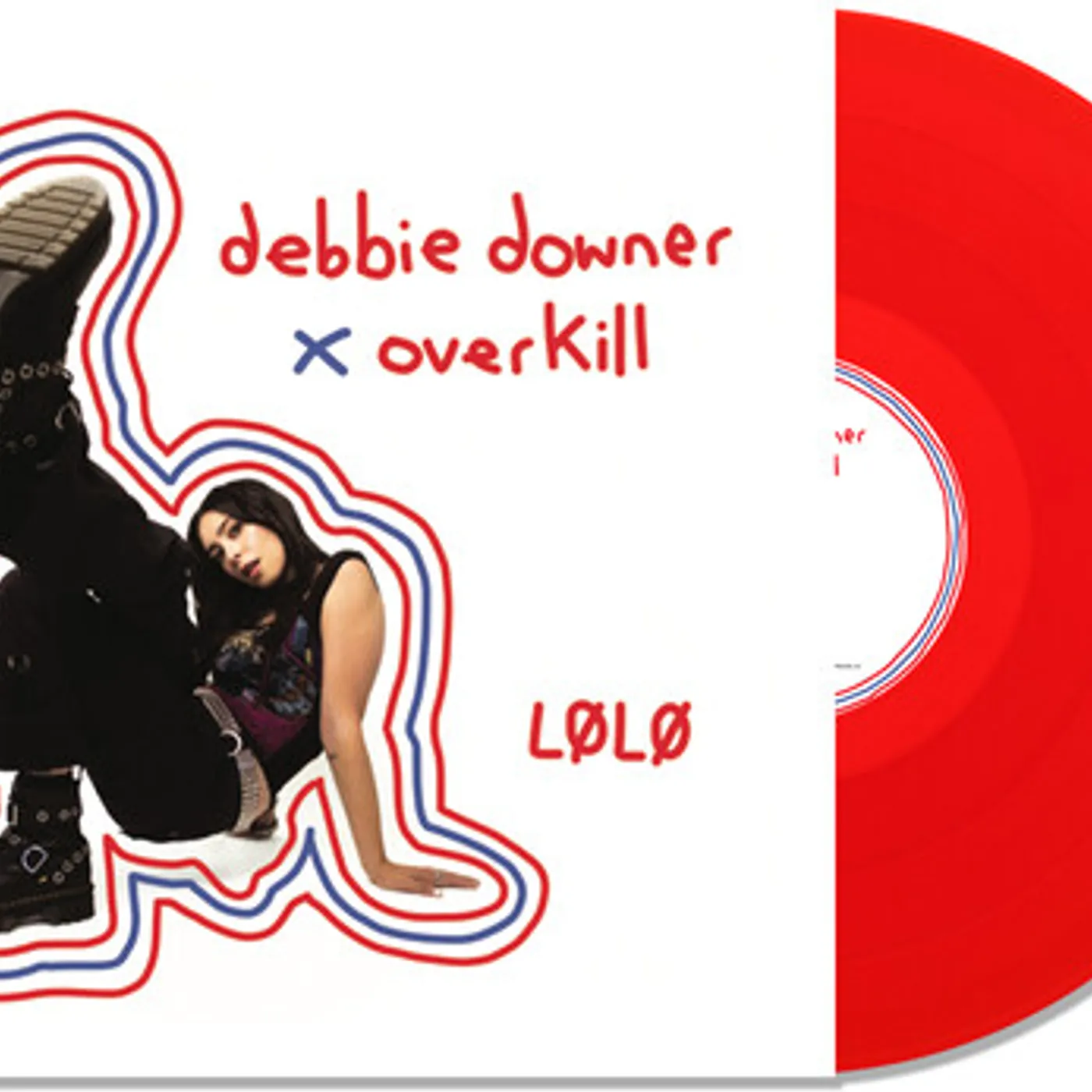LoLo DEBBIE DOWNER / OVERKILL - TRANSPARENT RED Vinyl Record - Colored Vinyl