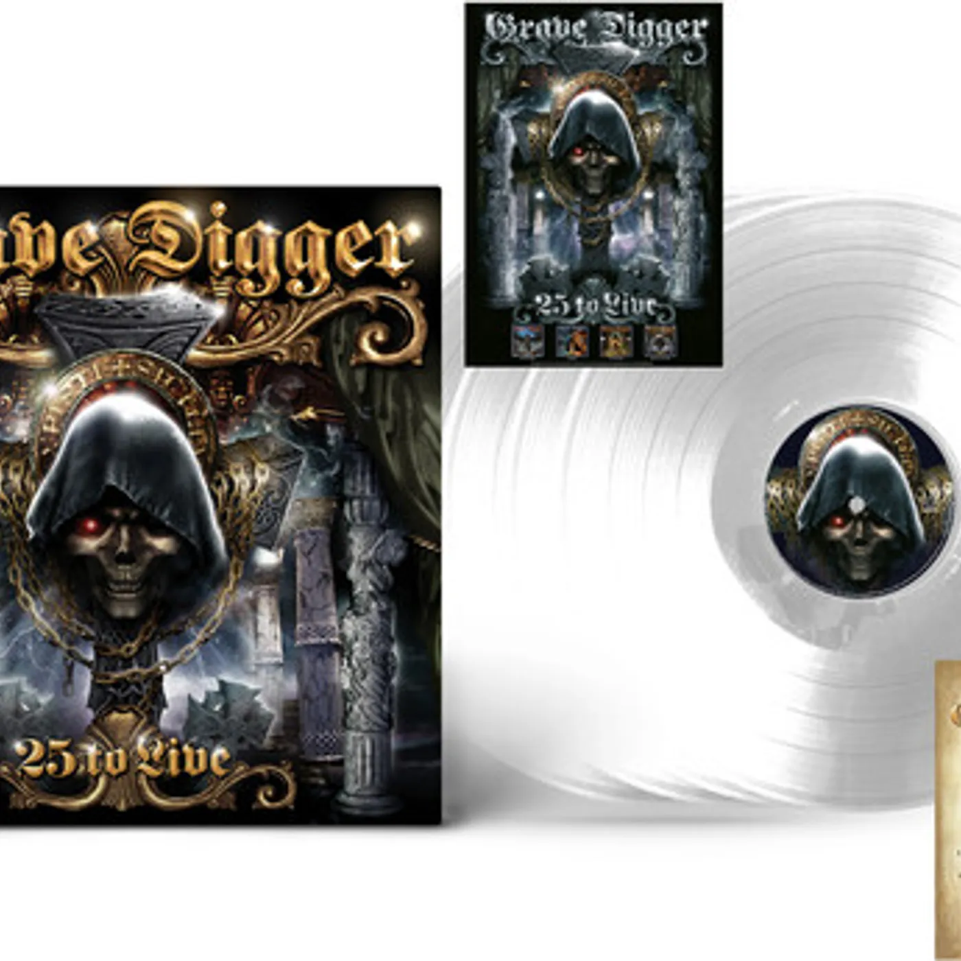 Grave Digger 25 TO LIVE - CRYSTAL CLEAR Vinyl Record