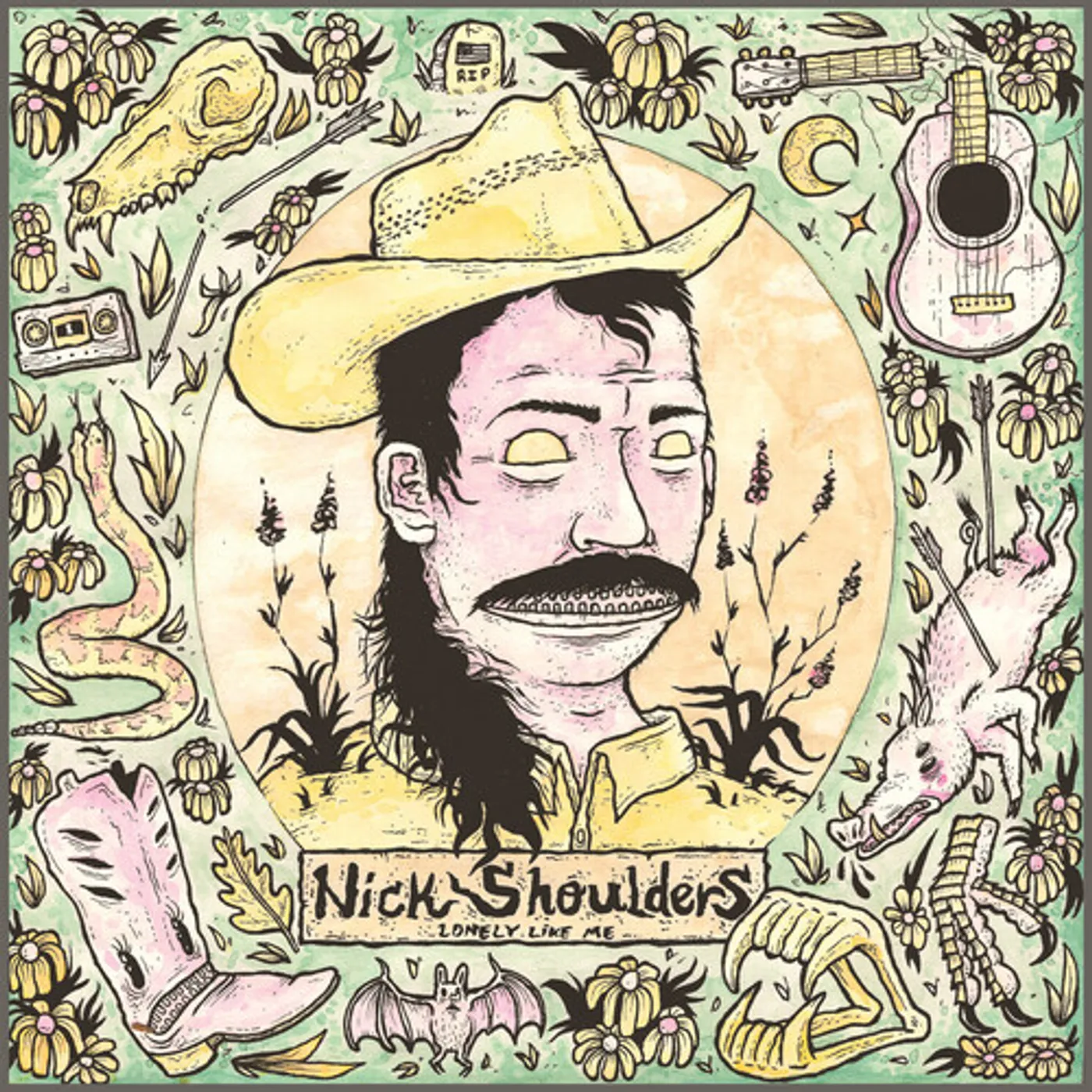 Nick Shoulders LONELY LIKE ME - GREEN/YELLOW MARBLE Vinyl Record