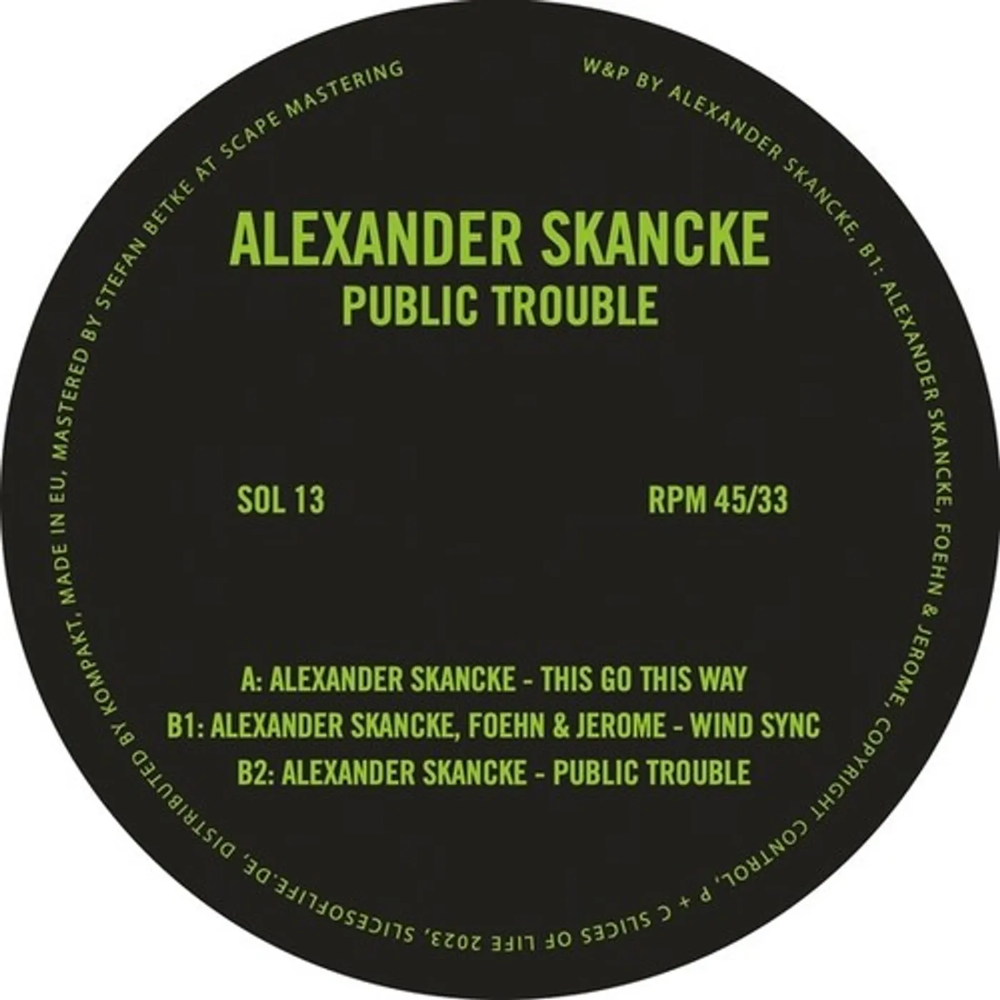 Alexander Skancke PUBLIC TROUBLE Vinyl Record