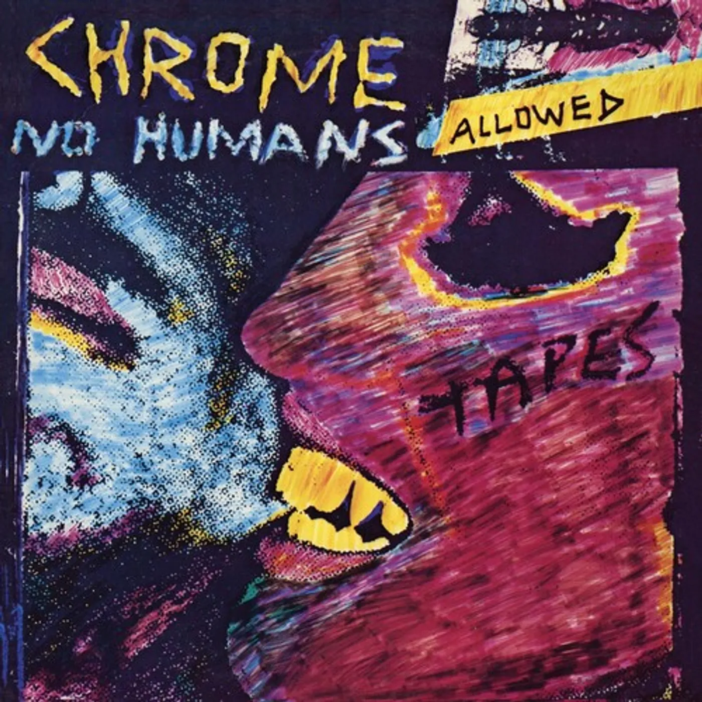 Chrome NO HUMANS ALLOWED - PURPLE/CLEAR SPLATTER Vinyl Record