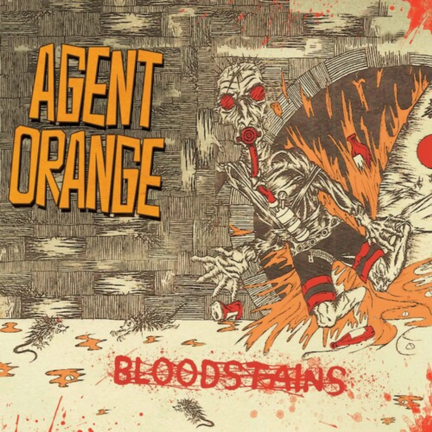 Agent Orange BLOODSTAINS - ORANGE/RED/BLACK SPLATTER Vinyl Record