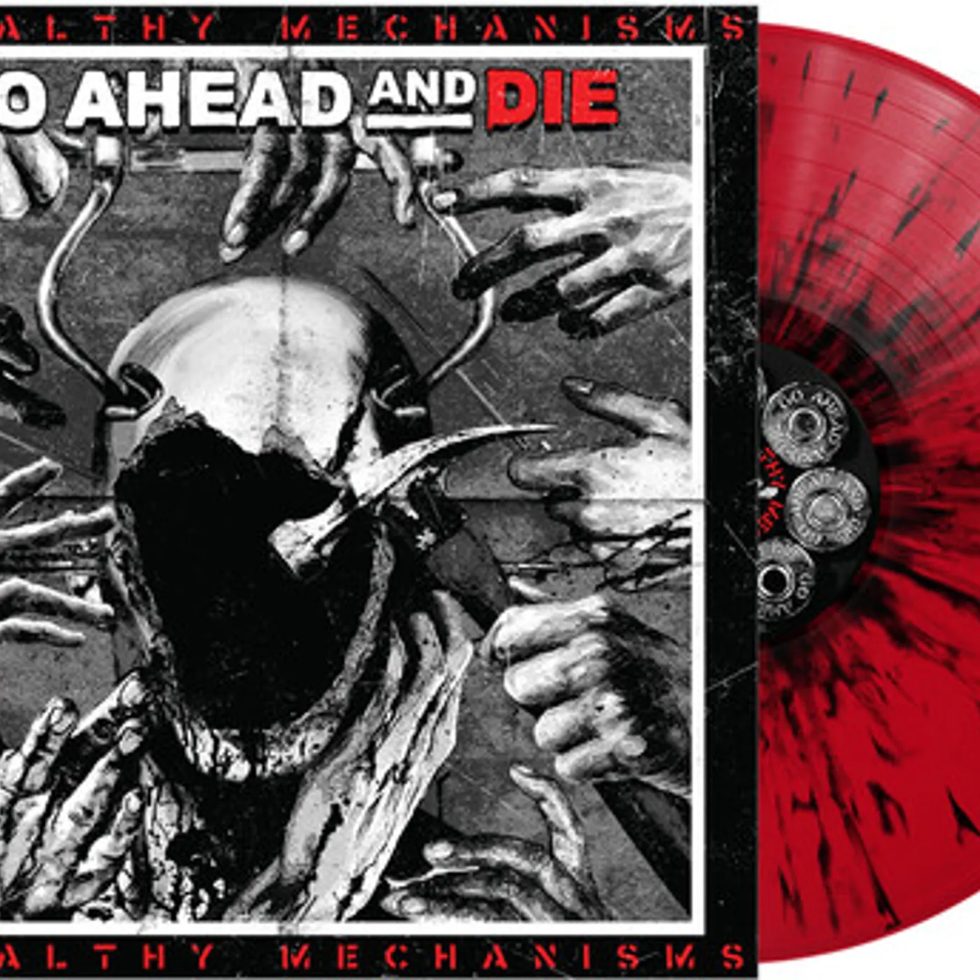 Go Ahead And Die UNHEALTHY MECHANISMS - RED & BLACK SPLATTER Vinyl Record