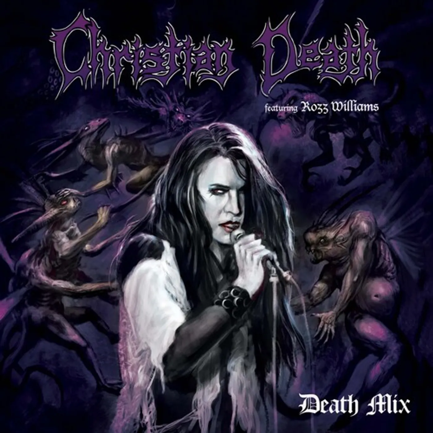 Christian Death DEATH MIX - PURPLE/BLACK SPLATTER Vinyl Record