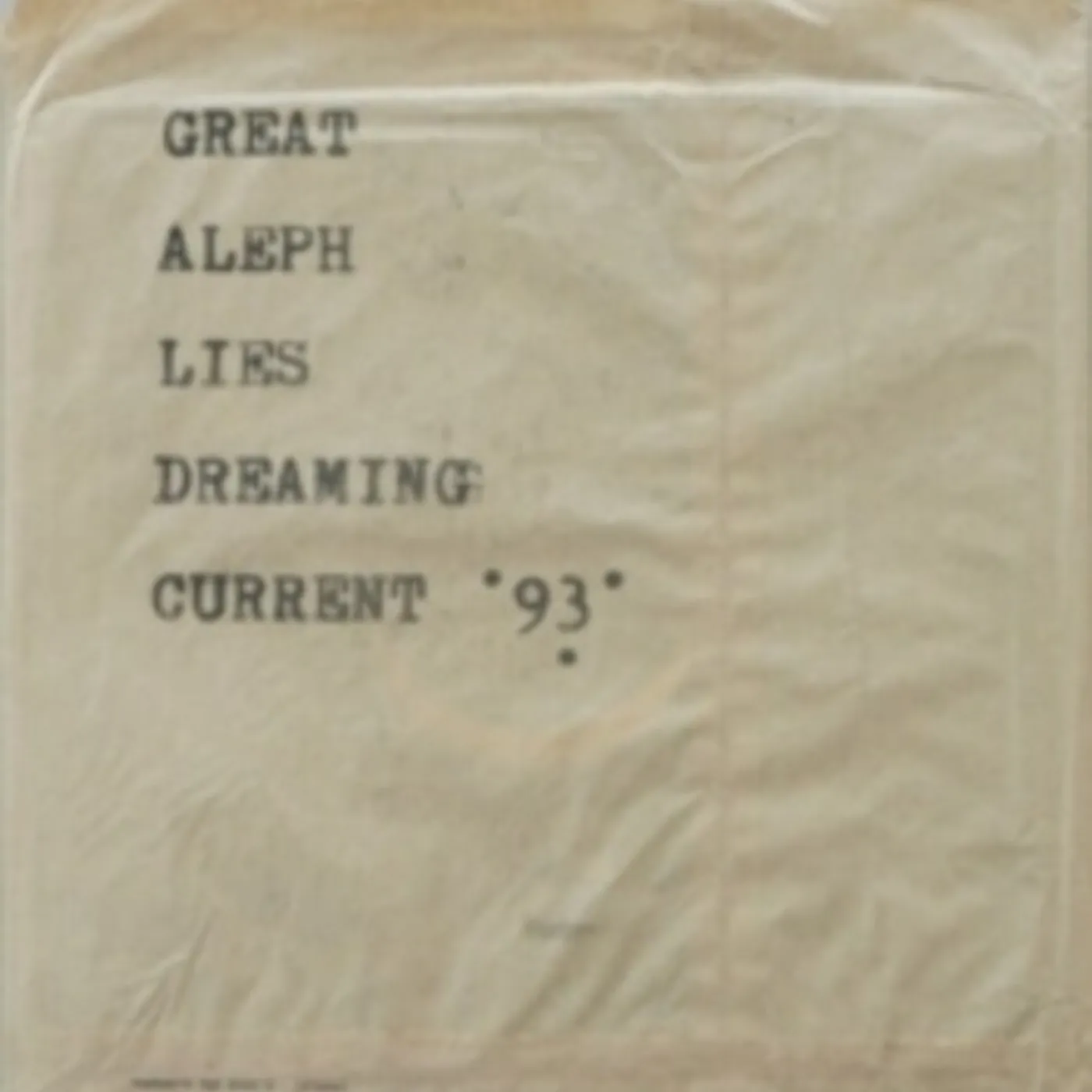 Current 93 GREAT ALEPH LIES DREAMING Vinyl Record