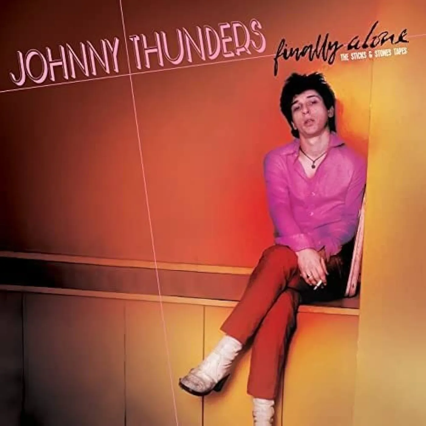 Johnny Thunders FINALLY ALONE - RED/WHITE Vinyl Record
